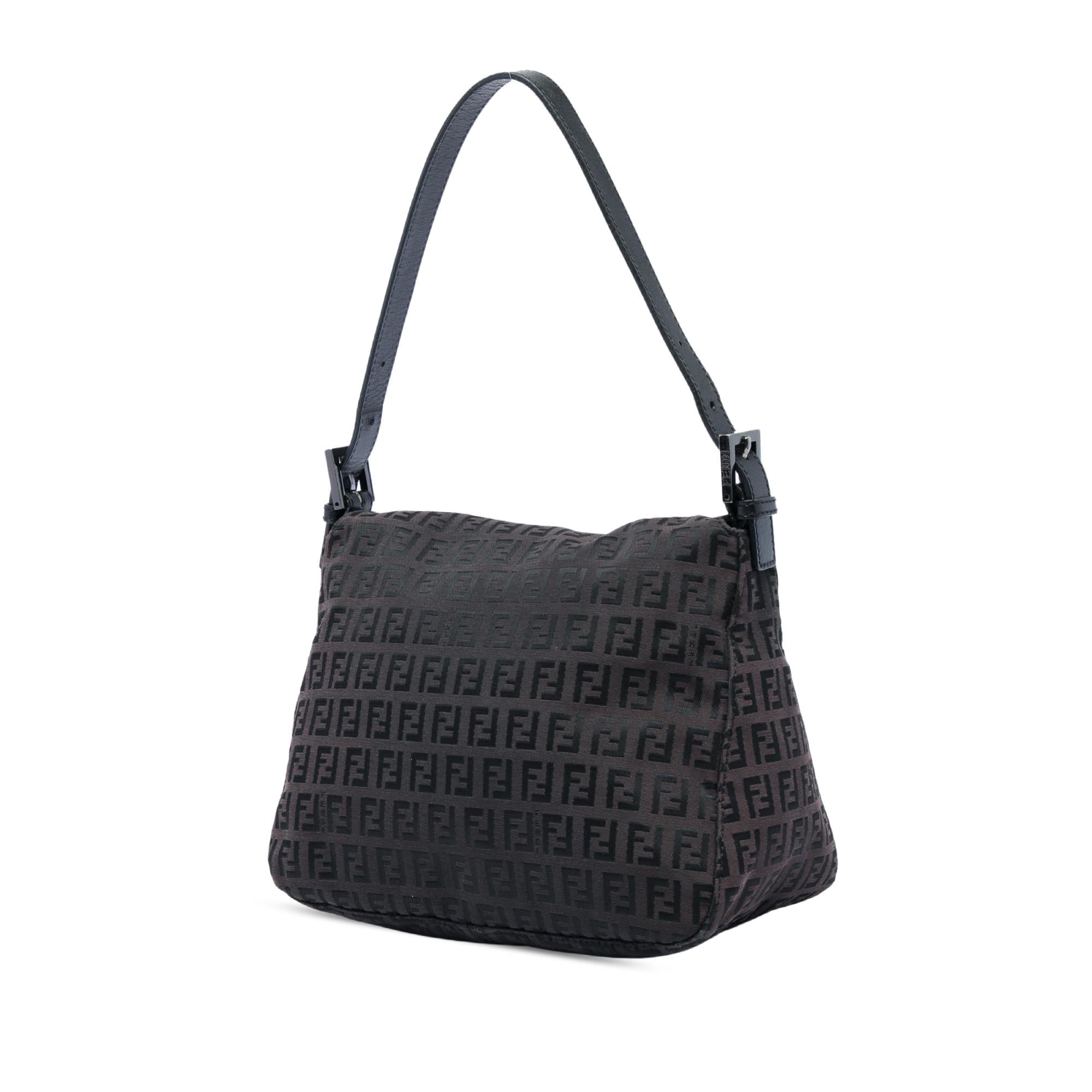 Fendi Zucchino Canvas Double Flap Mamma