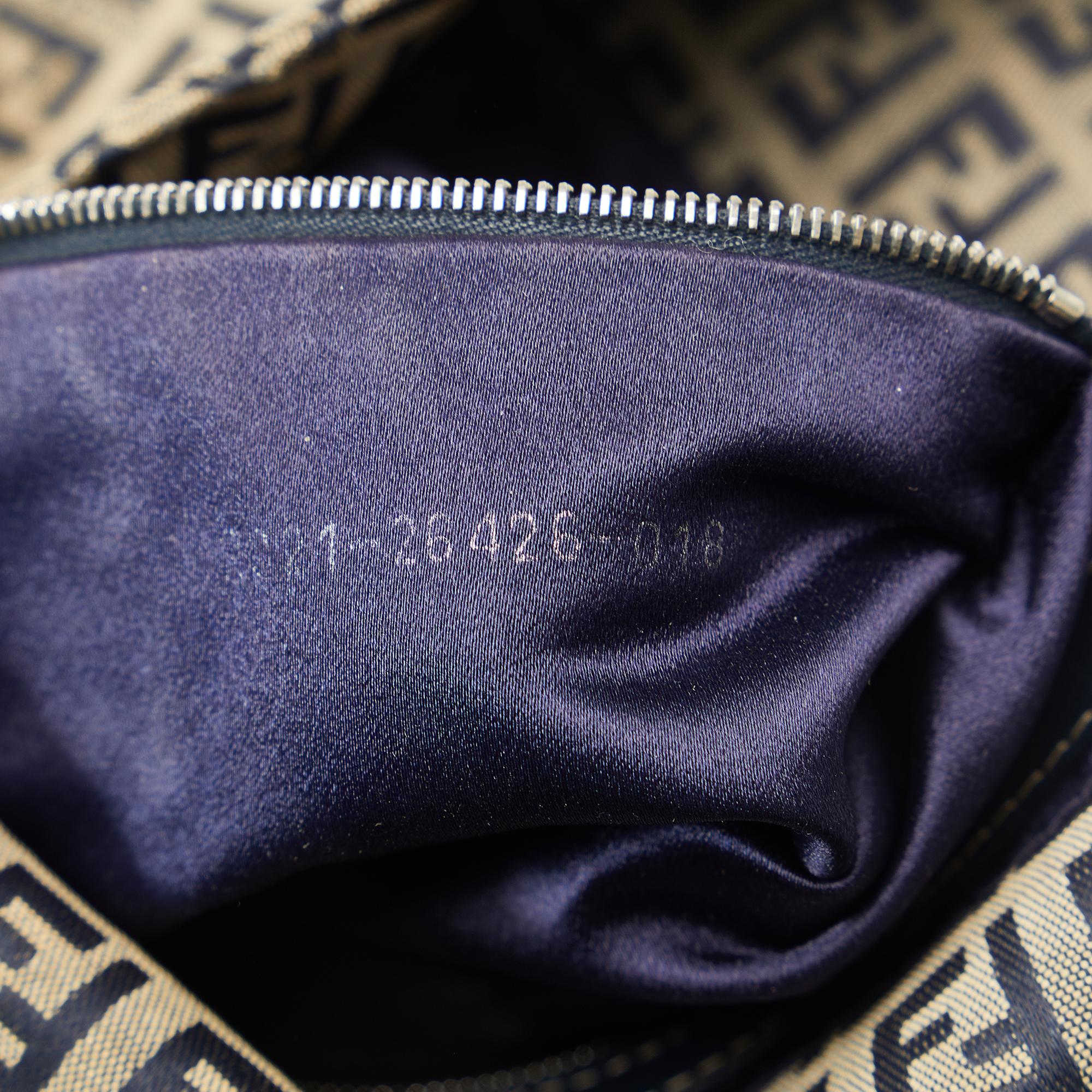 Fendi Zucchino Canvas Double Flap Shoulder Bag (SHG-WJNWvP)