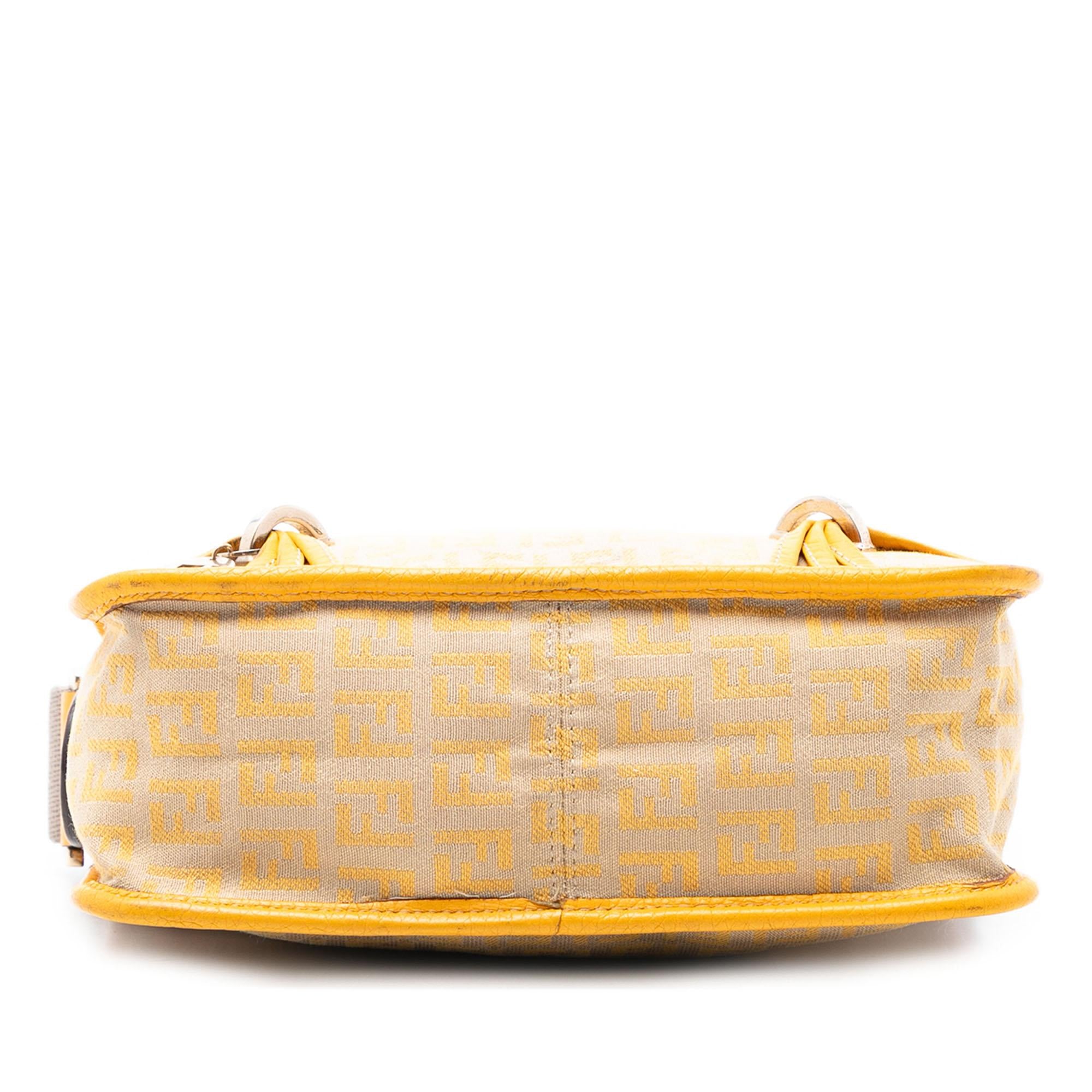 Fendi Zucchino Canvas F Charm Crossbody