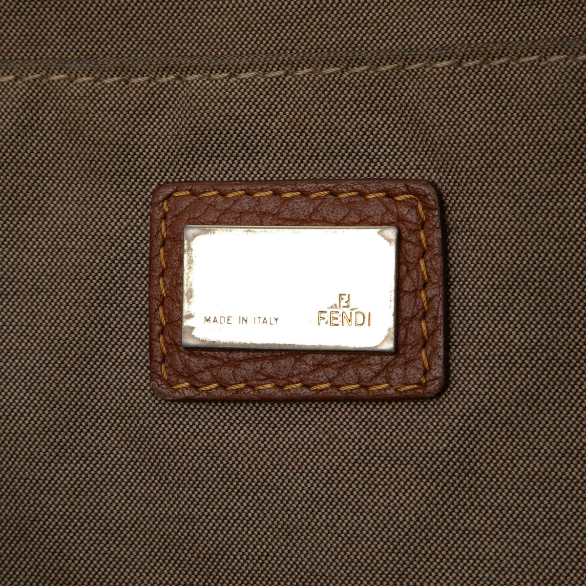 Fendi Zucchino Canvas F Charm Crossbody