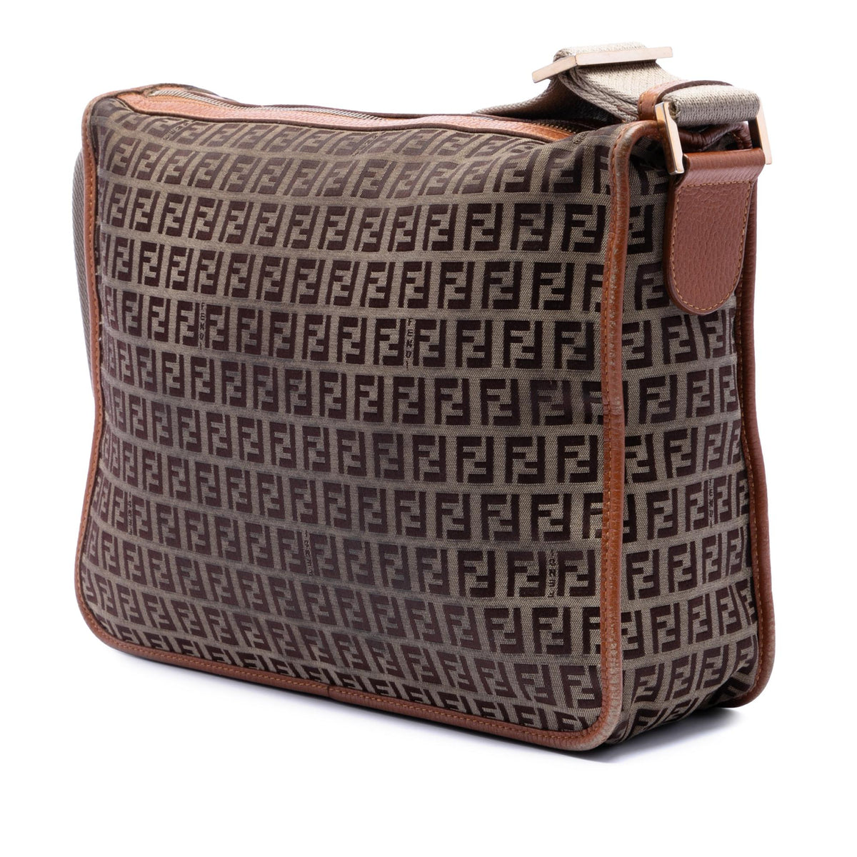 Fendi Zucchino Canvas F Charm Crossbody