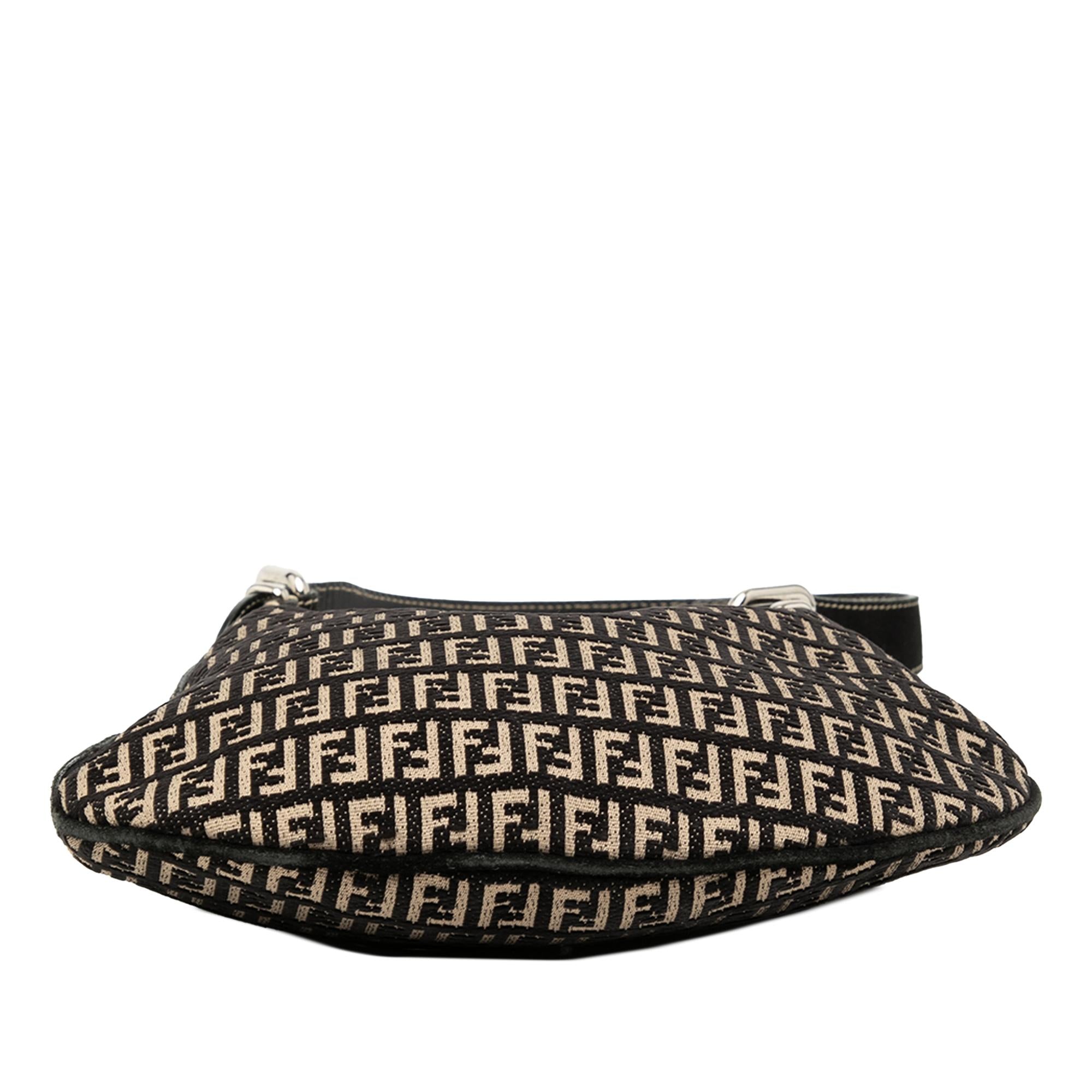 Fendi Zucchino Canvas Oyster Shoulder Bag
