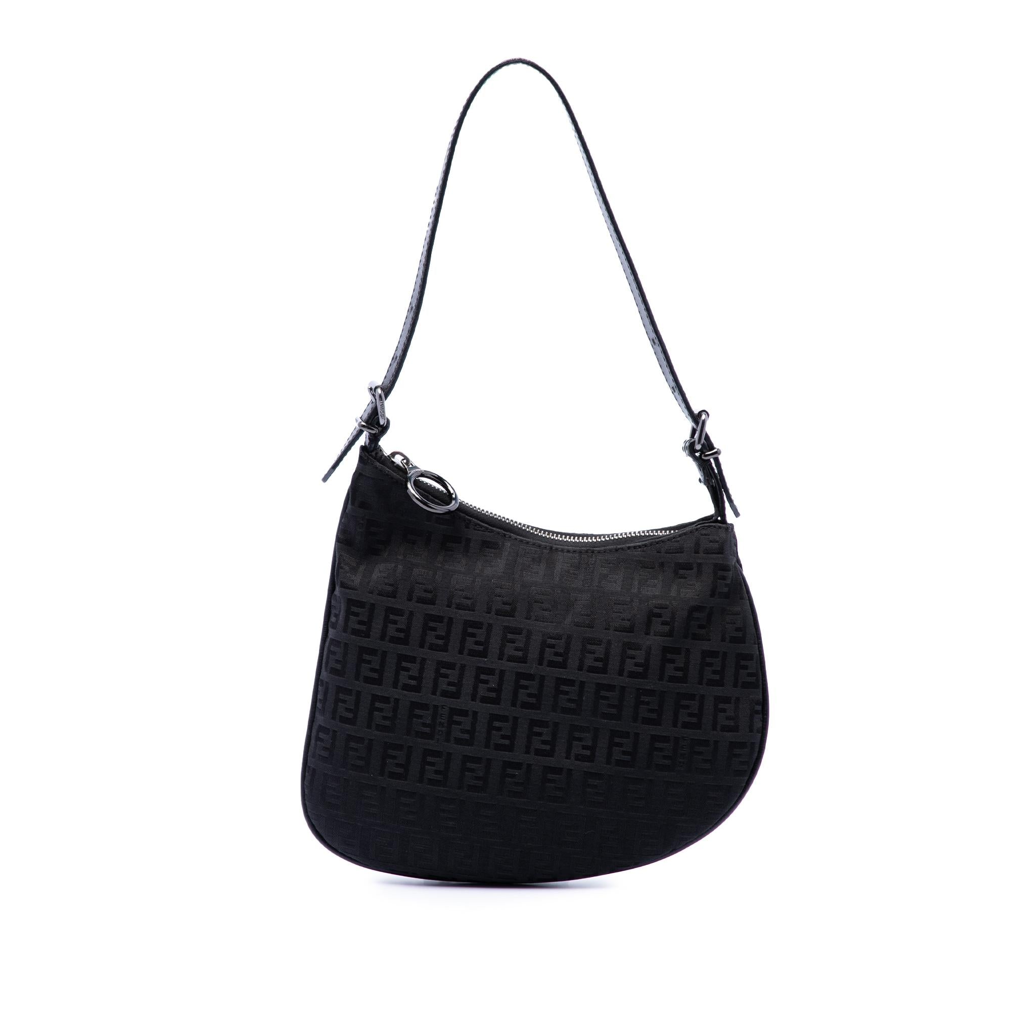 Fendi Zucchino Canvas Oyster Shoulder Bag