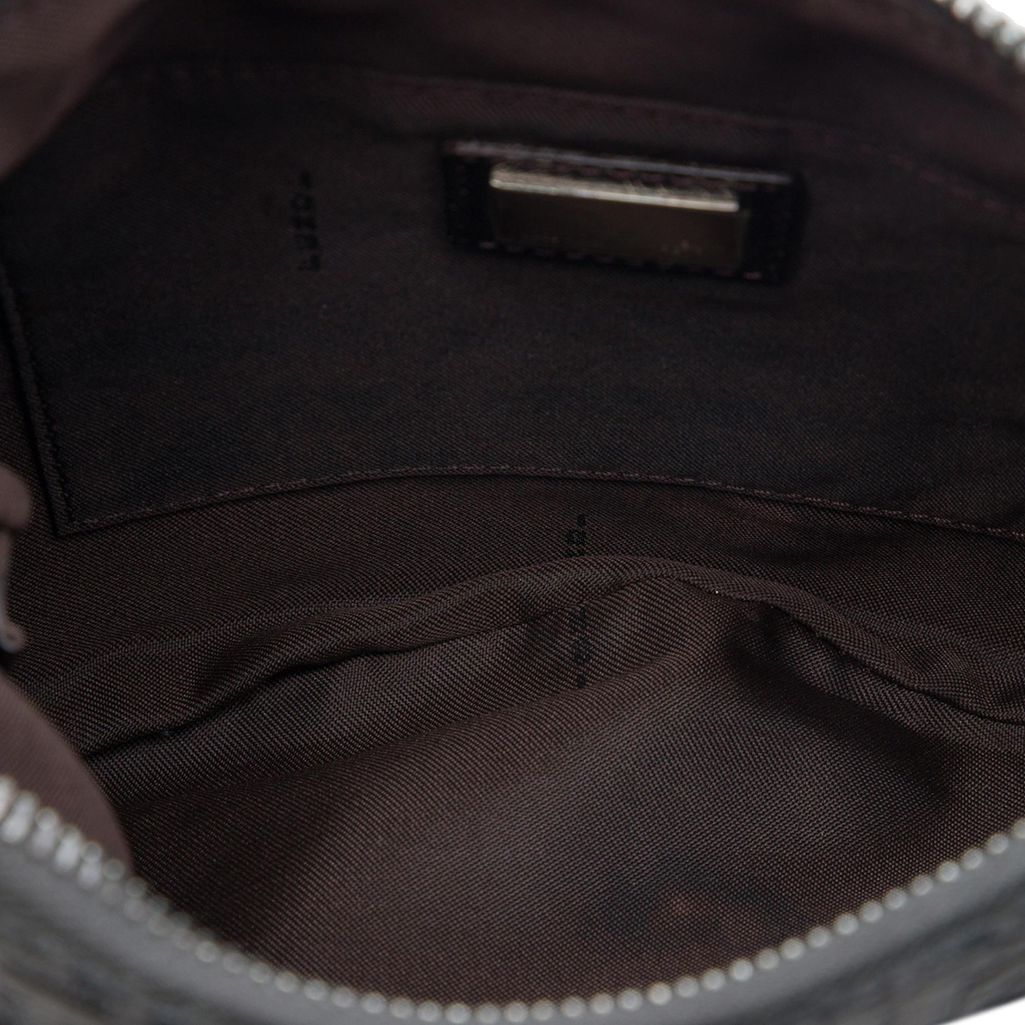 Fendi Zucchino Canvas Oyster Shoulder Bag
