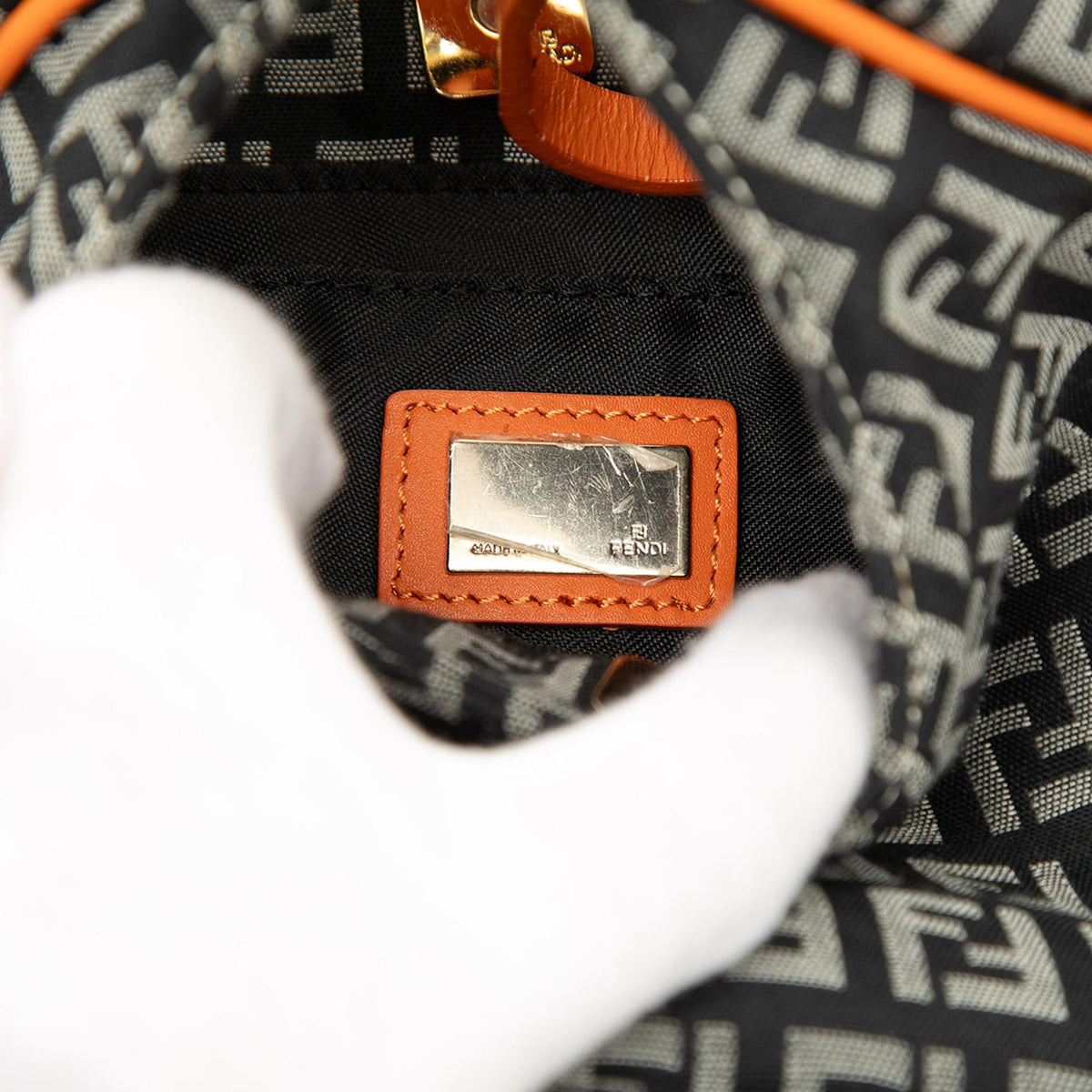 Fendi Zucchino Canvas Shoulder Bag