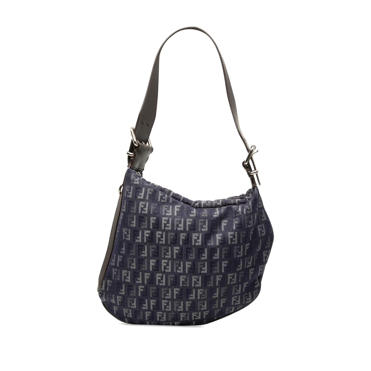 Fendi Zucchino Denim Oyster Shoulder Bag