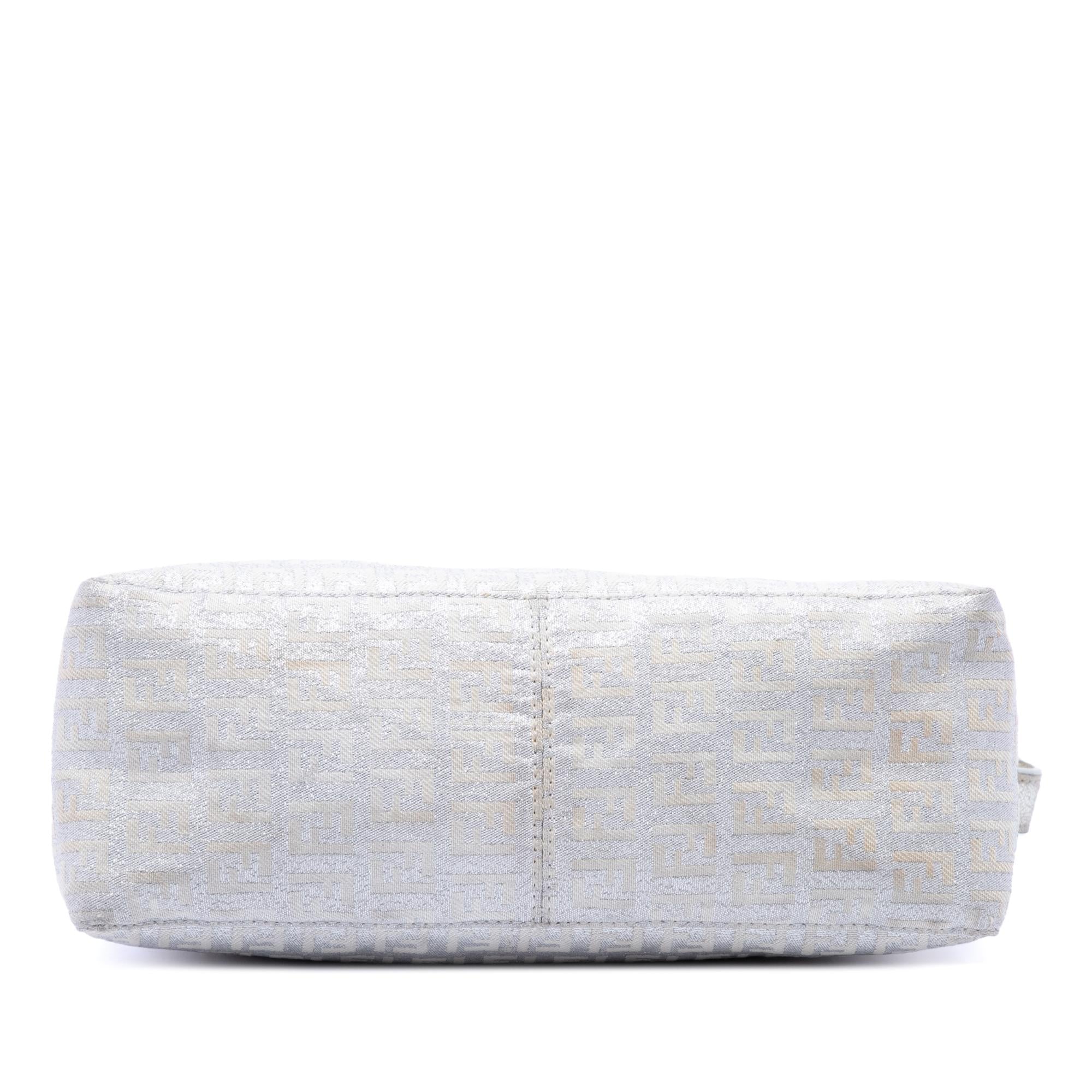 Fendi Zucchino Metallic Canvas Pochette
