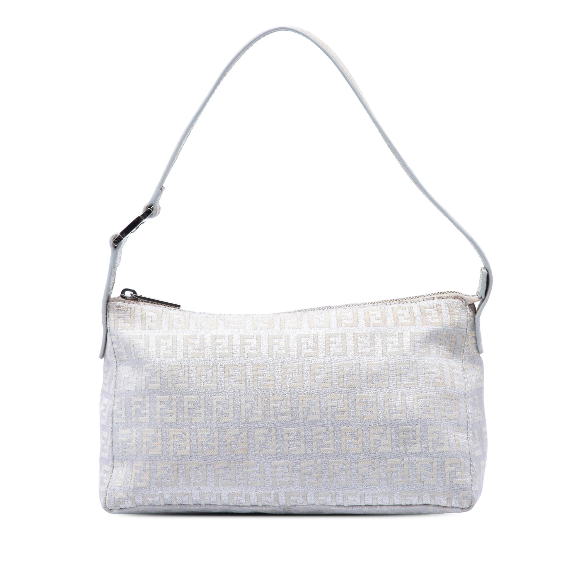 Fendi Zucchino Metallic Canvas Pochette