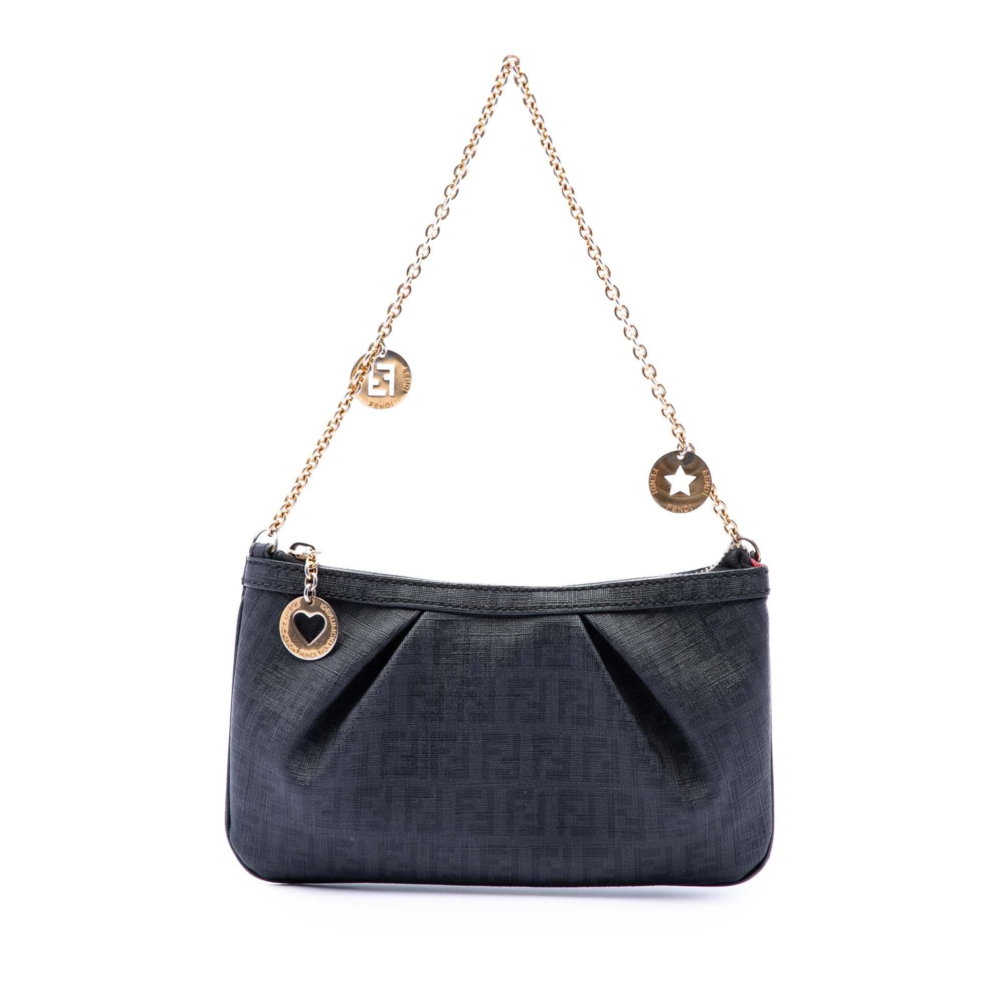 Fendi Zucchino Spalmati Chain Pochette