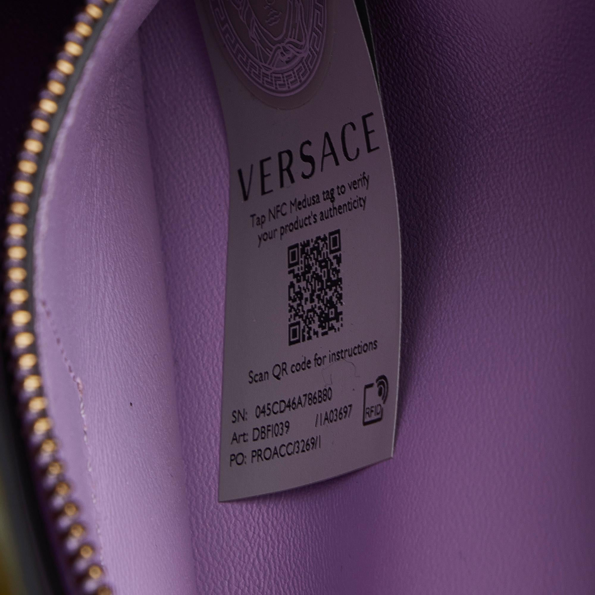 VERSACE ヘリンボーンマフラーメデューサ 黒/紫 Fendi x Versace Fendace La Medusa Satchel (SHG-TIqNMz)
