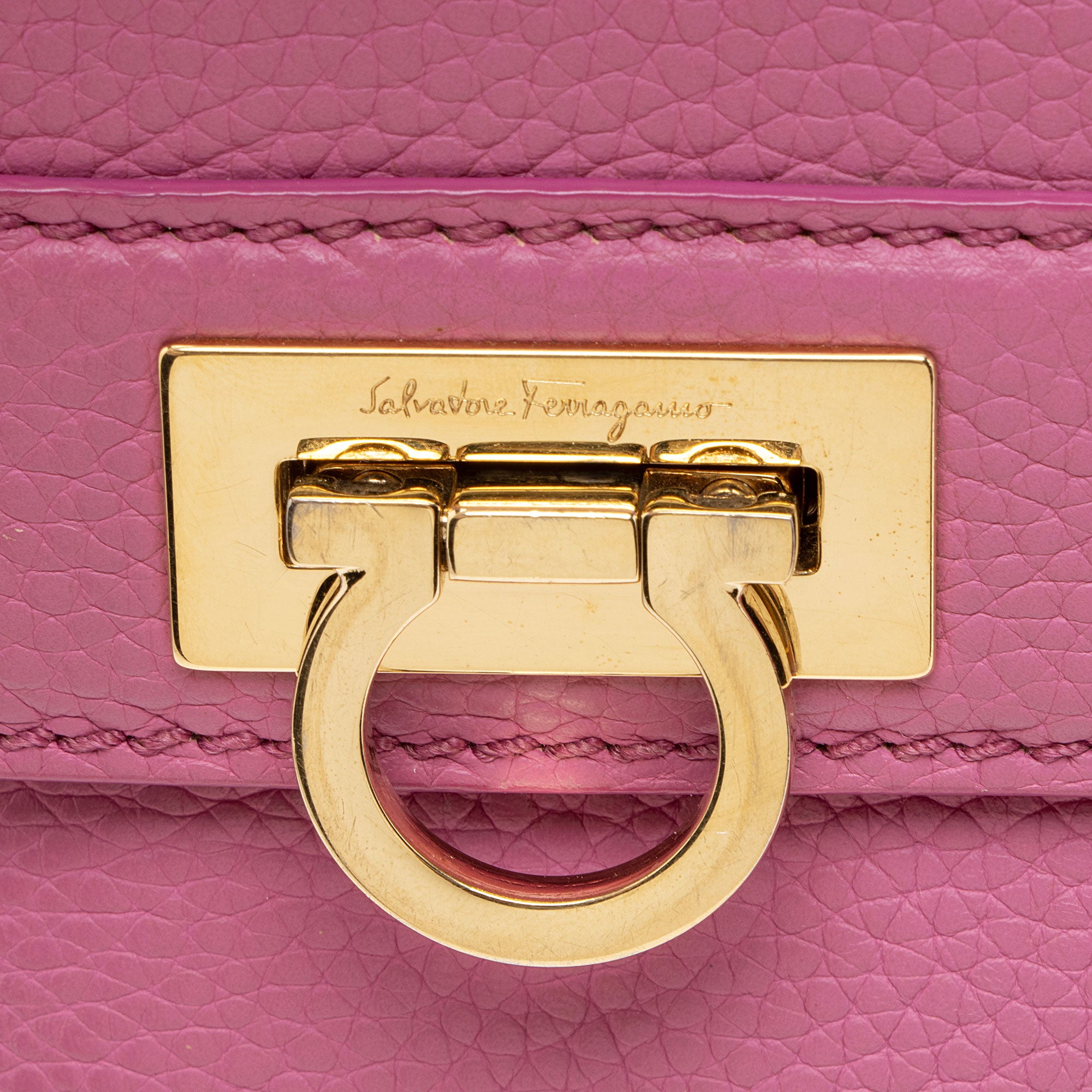 Ferragamo Calfskin Mya Double Lock Crossbody
