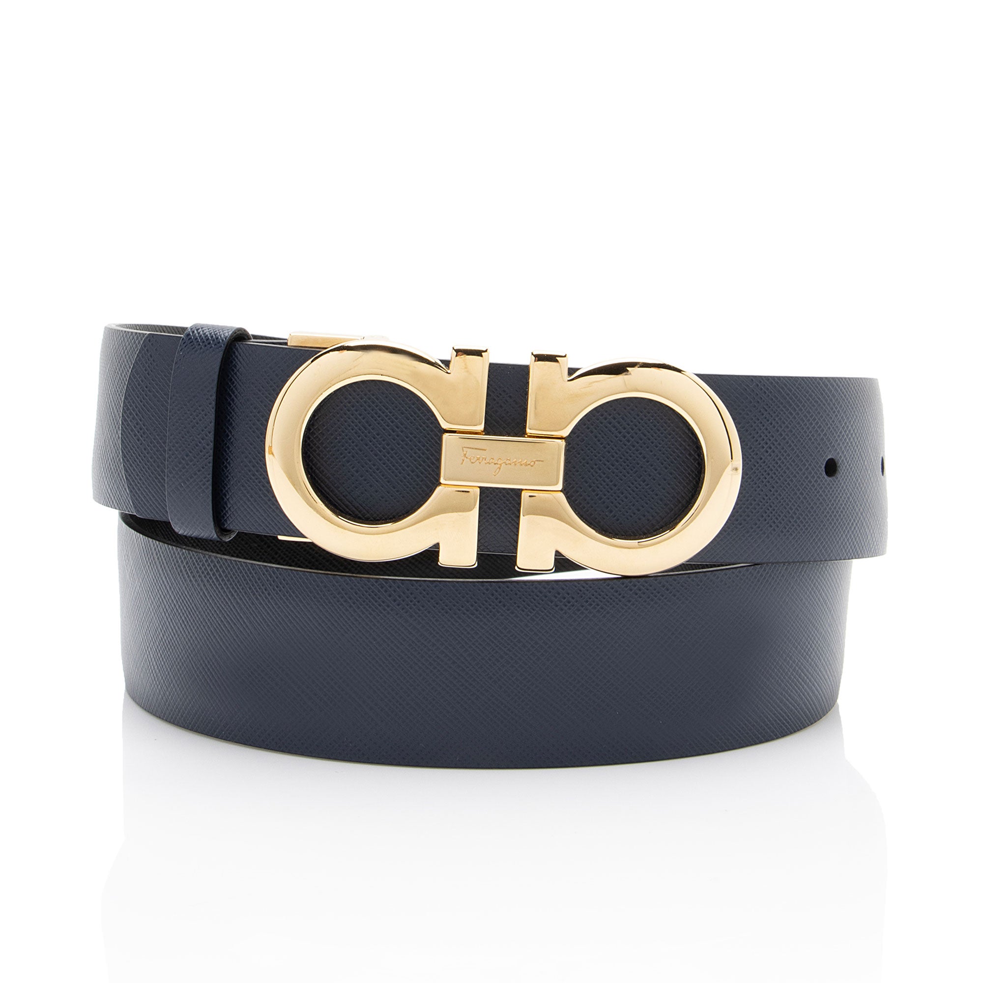 Ferragamo Leather Reversible Gancini Belt - Size 34 / 85