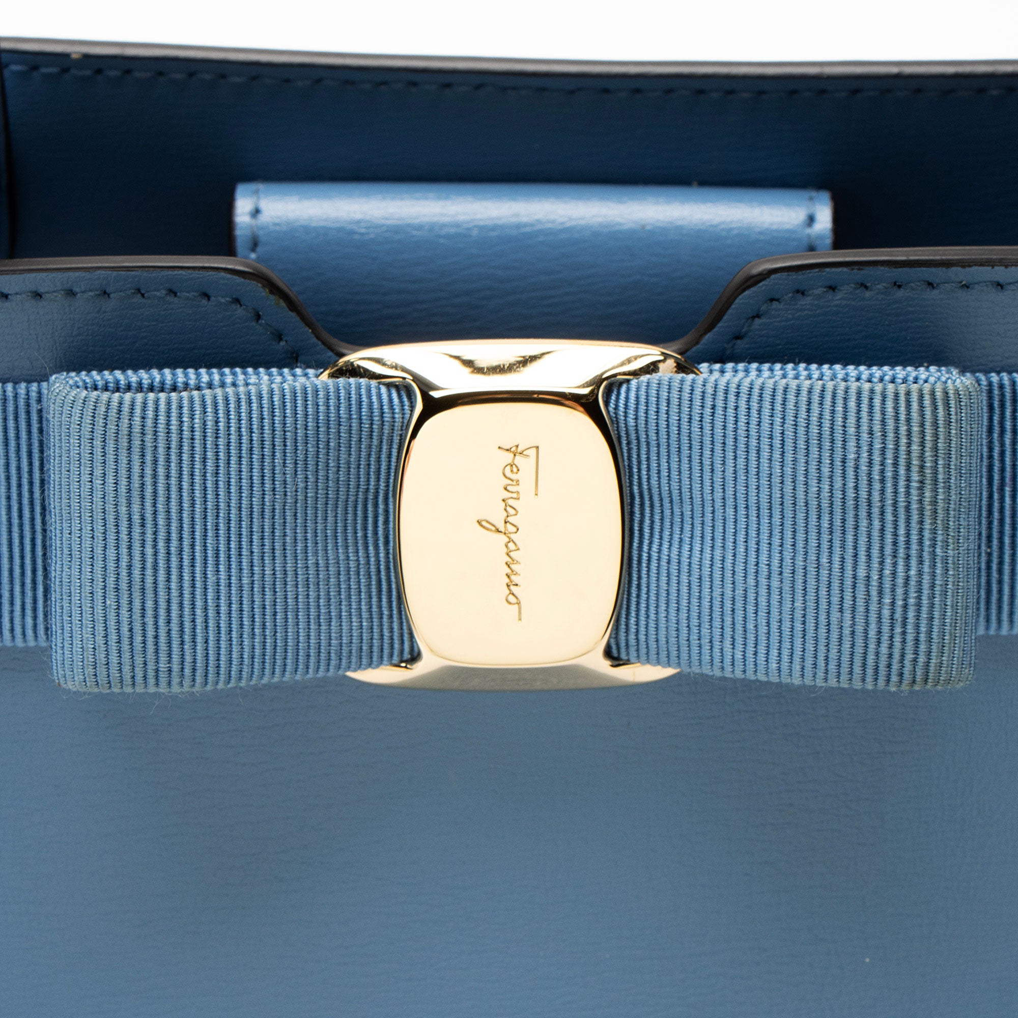 Ferragamo Leather Vara Bow Tote