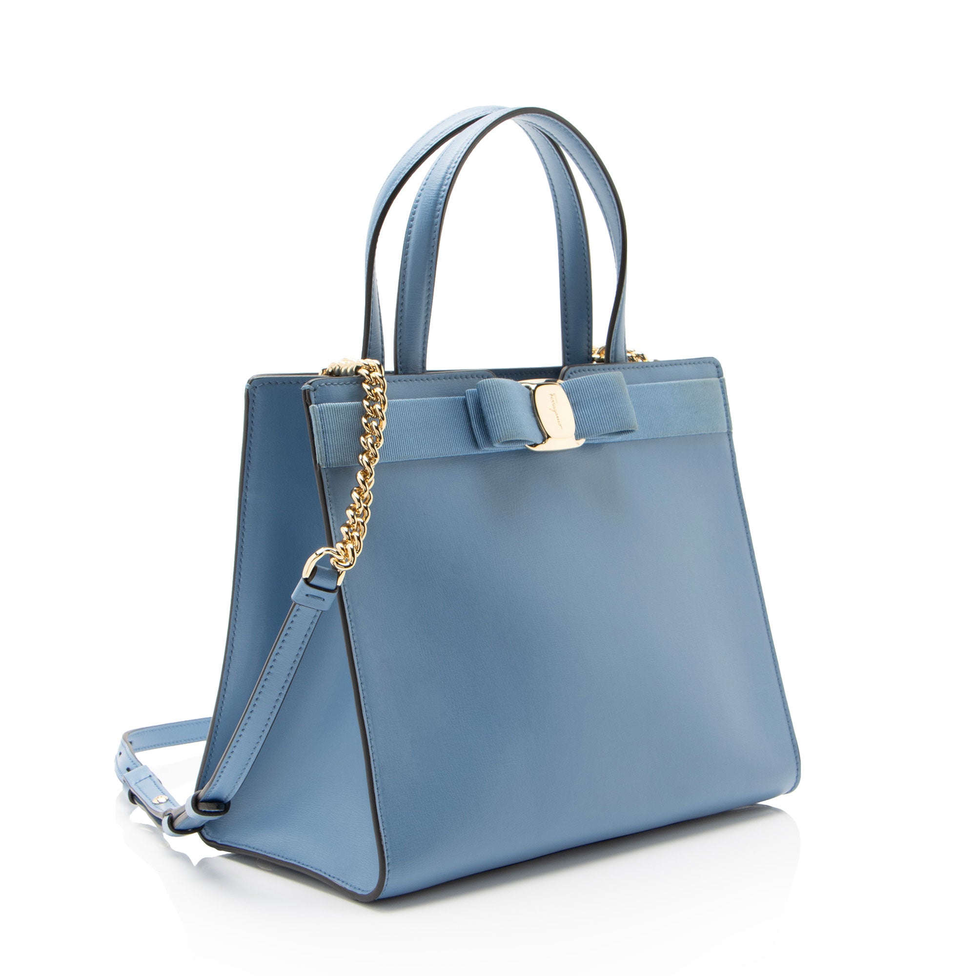 Ferragamo Leather Vara Bow Tote