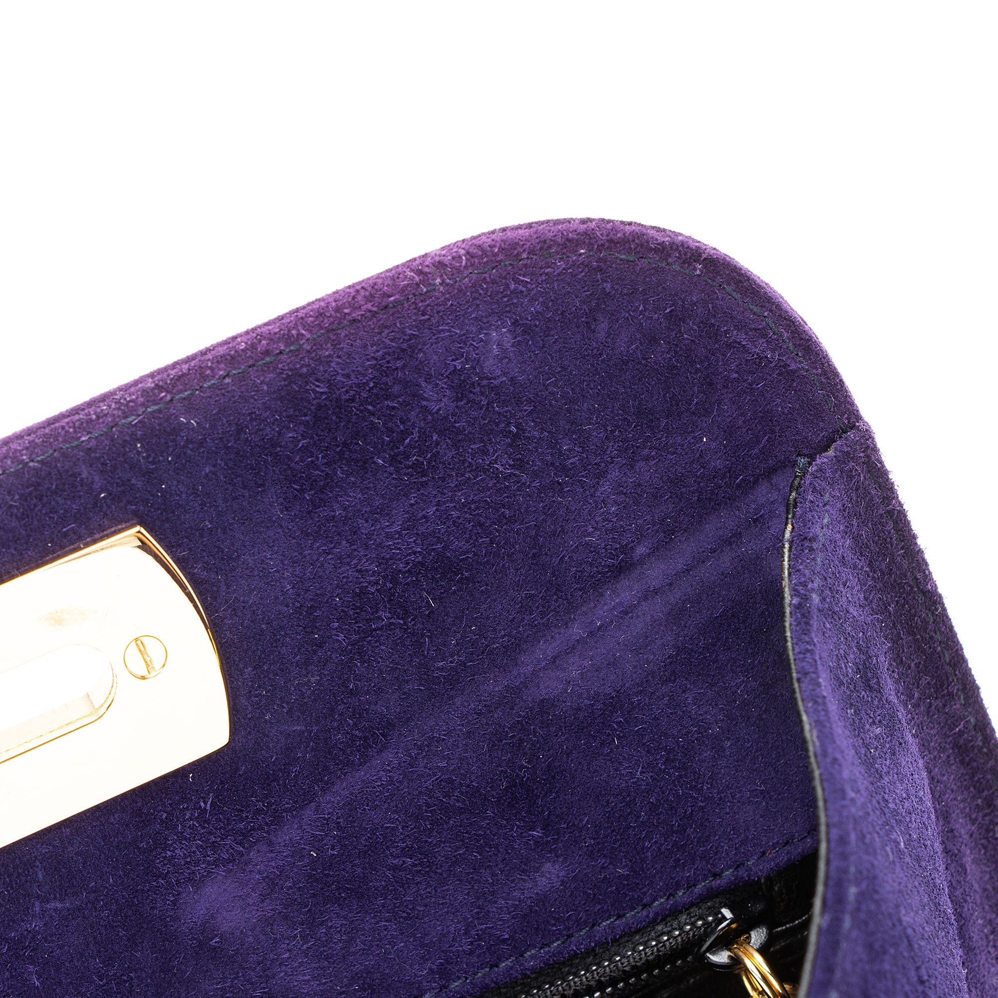 Ferragamo Vintage Suede Gancini Diana Chain Clutch
