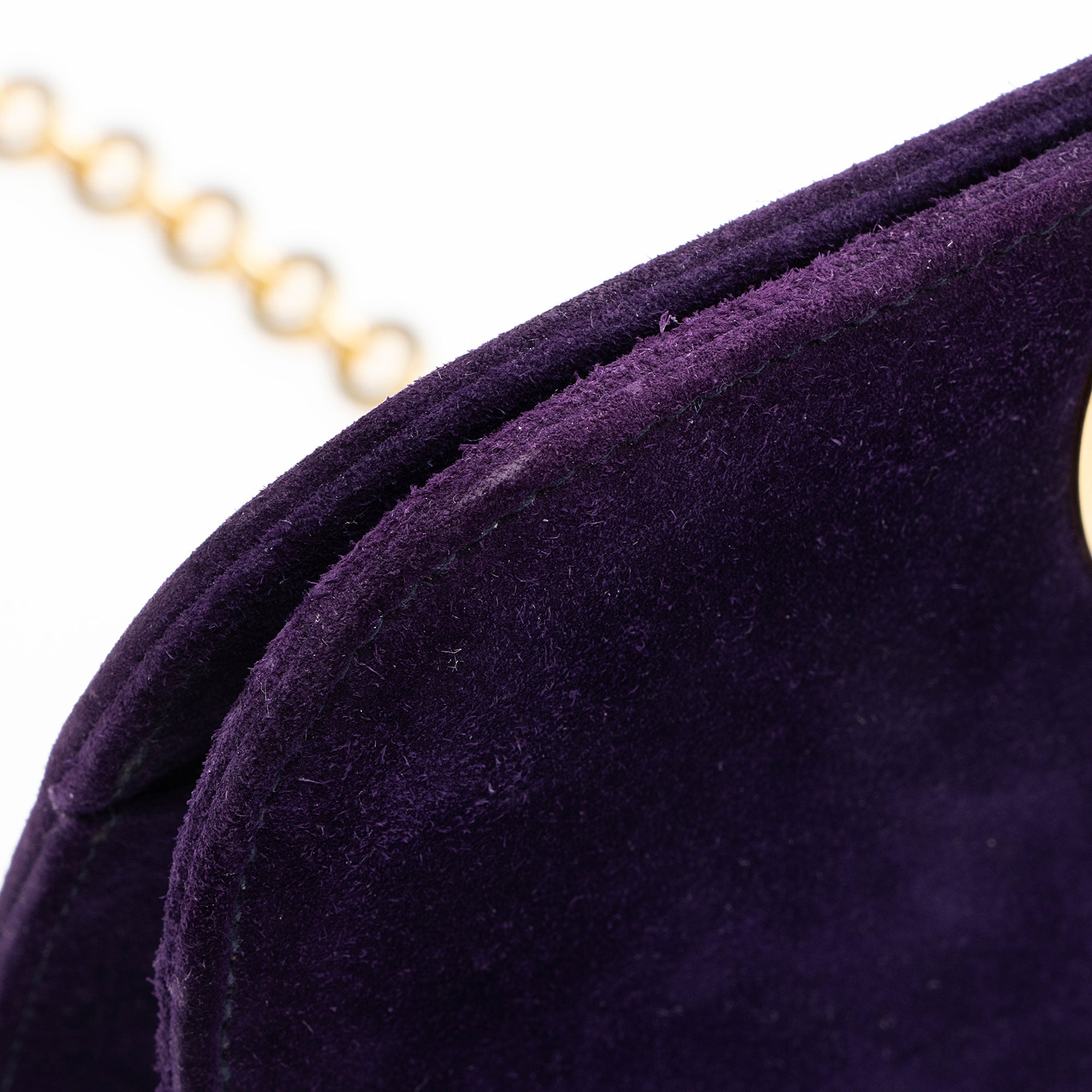 Ferragamo Vintage Suede Gancini Diana Chain Clutch