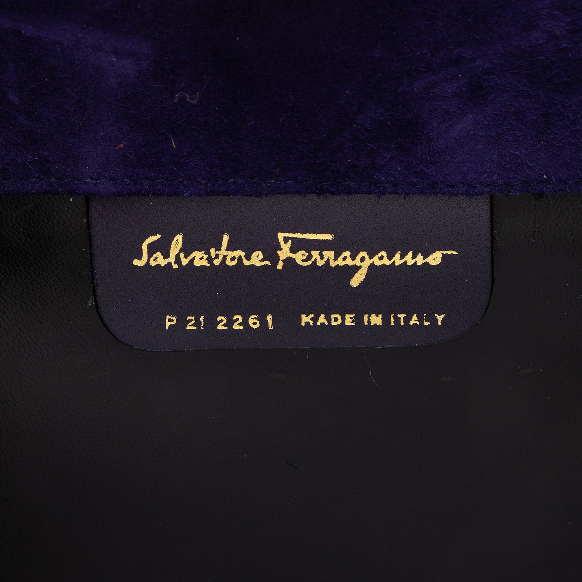 Ferragamo Vintage Suede Gancini Diana Chain Clutch