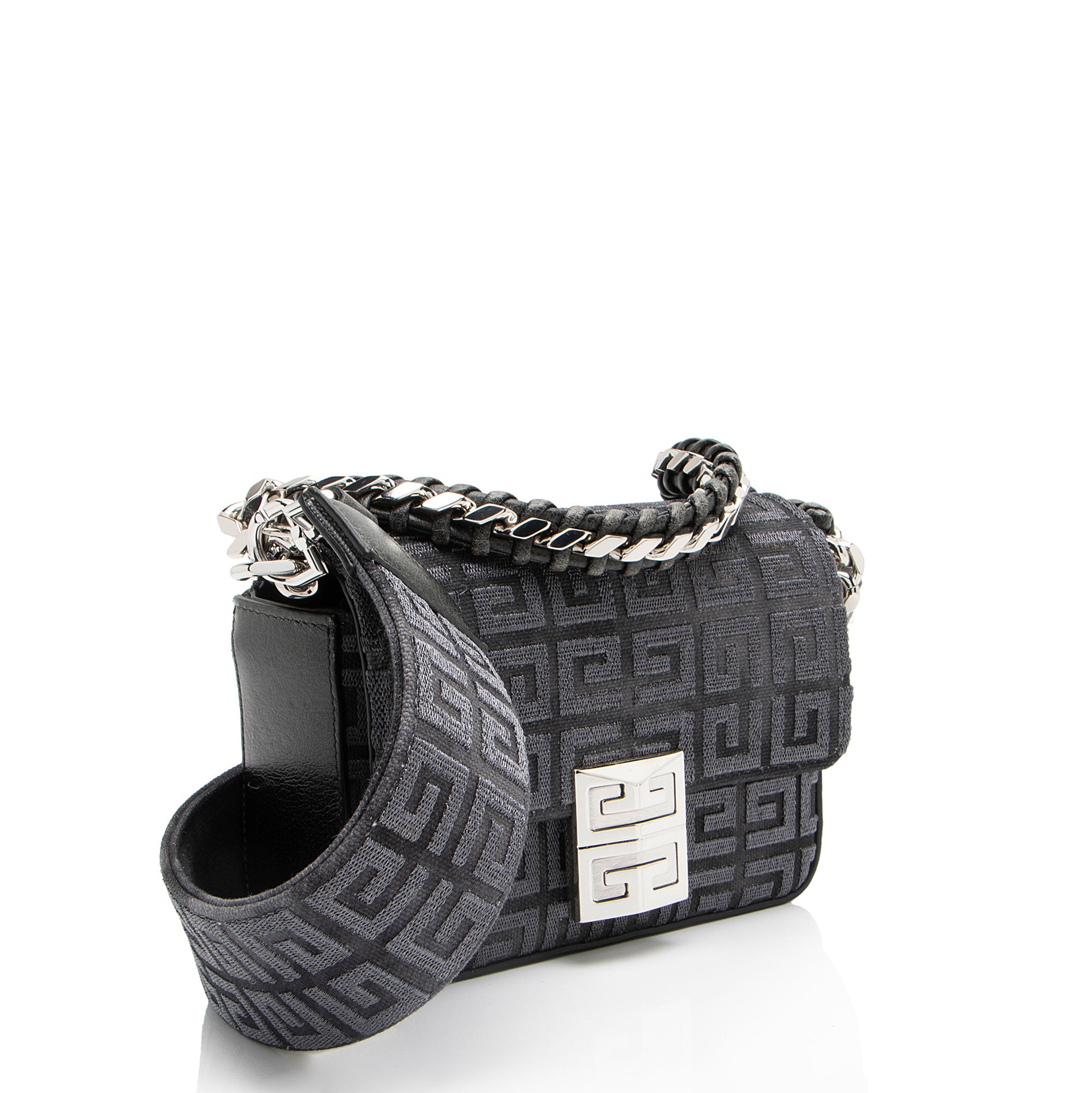 Givenchy 4G Embroidered Canvas 4G Small Shoulder Bag