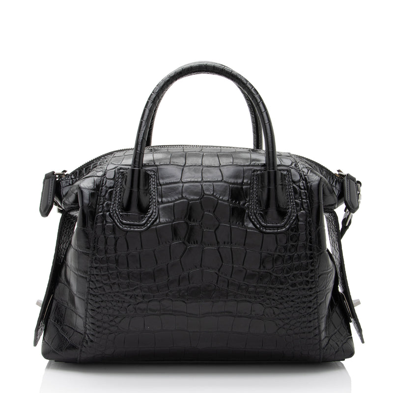 Givenchy Croc Embossed Calfskin Soft Antigona Small Satchel (SHF-u5gp2n)