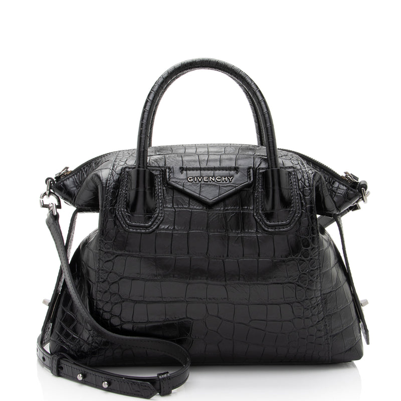 Givenchy Croc Embossed Calfskin Soft Antigona Small Satchel (SHF-u5gp2n)