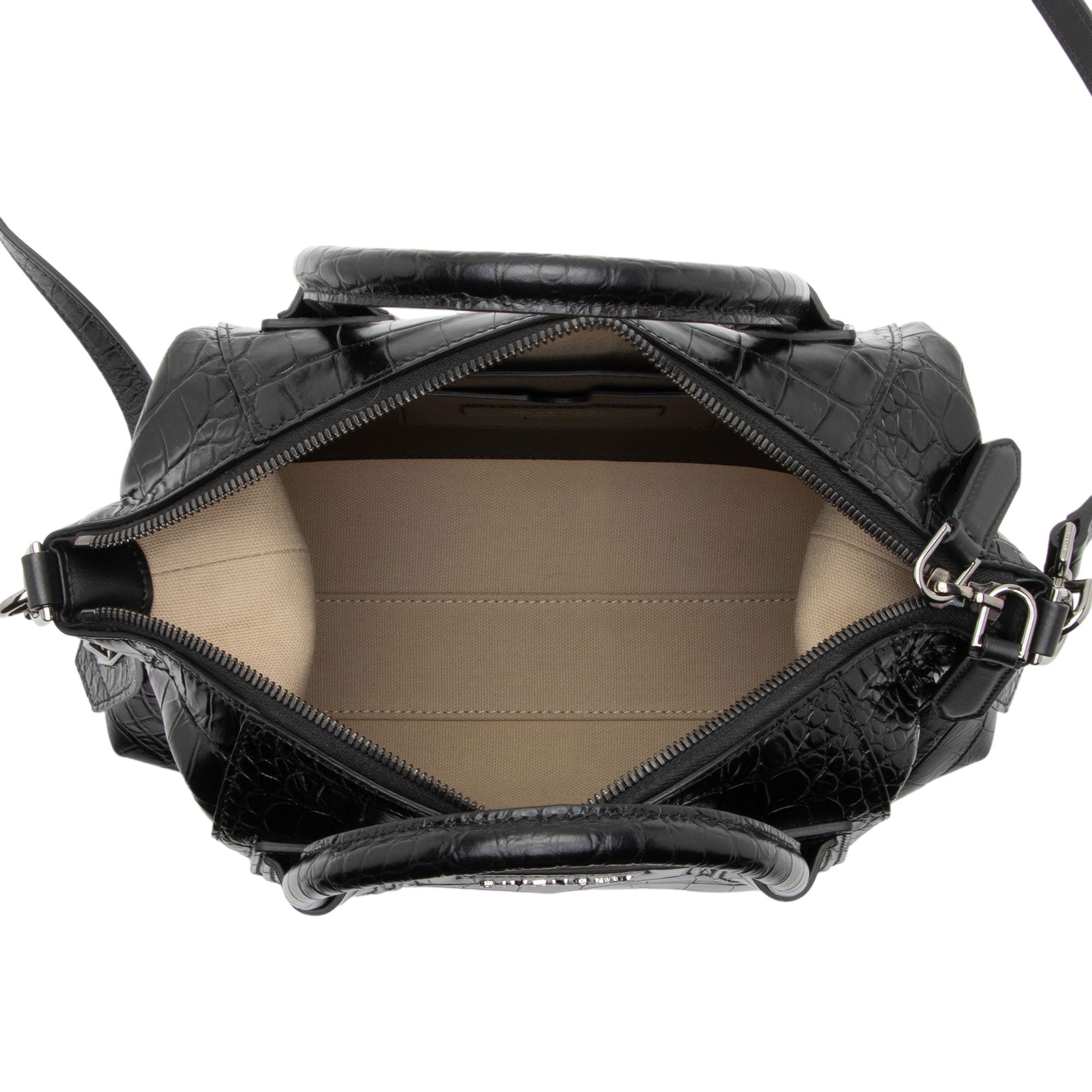 Givenchy Croc Embossed Calfskin Soft Antigona Small Satchel (SHF-u5gp2n)