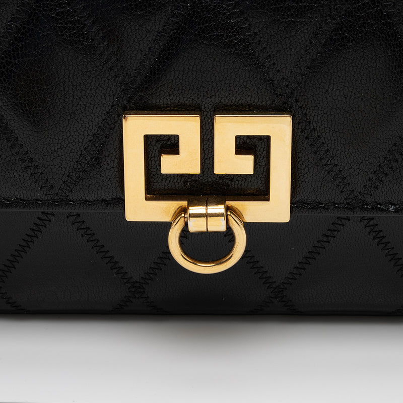 Givenchy Quilted Goatskin GV3 Pocket Mini Convertible Pouch (SHF-siLFsv)