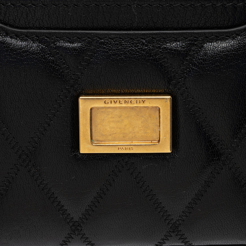 Givenchy Quilted Goatskin GV3 Pocket Mini Convertible Pouch (SHF-siLFsv)