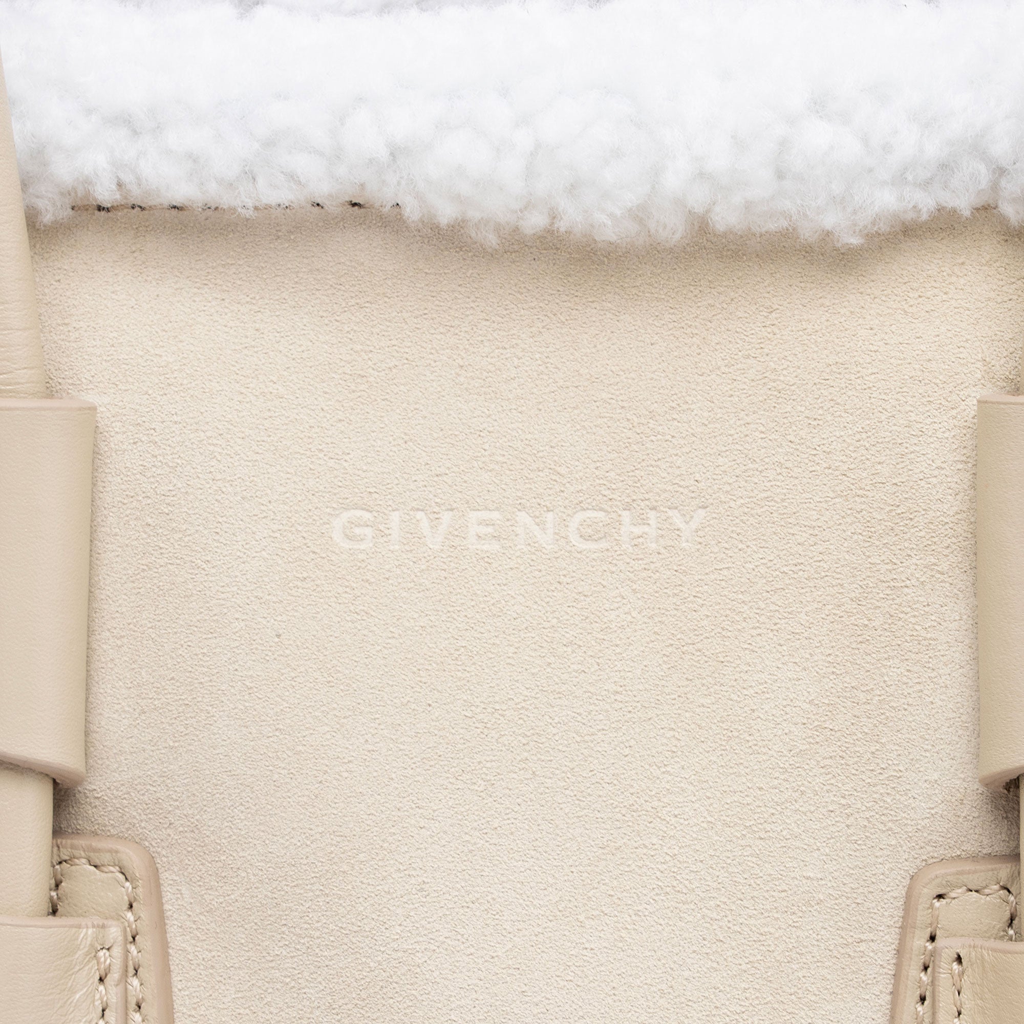 Givenchy Suede Shearling Antigona Small Satchel
