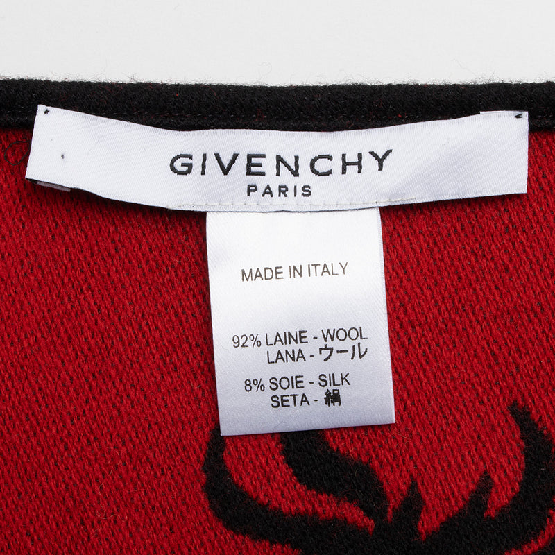 Givenchy Wool Silk 4G Flame Scarf (SHF-ocFJSt)