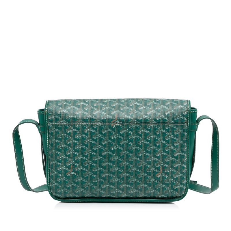 Goyard Green Goyardine Coated Canvas and Leather Belvedere MM Bag