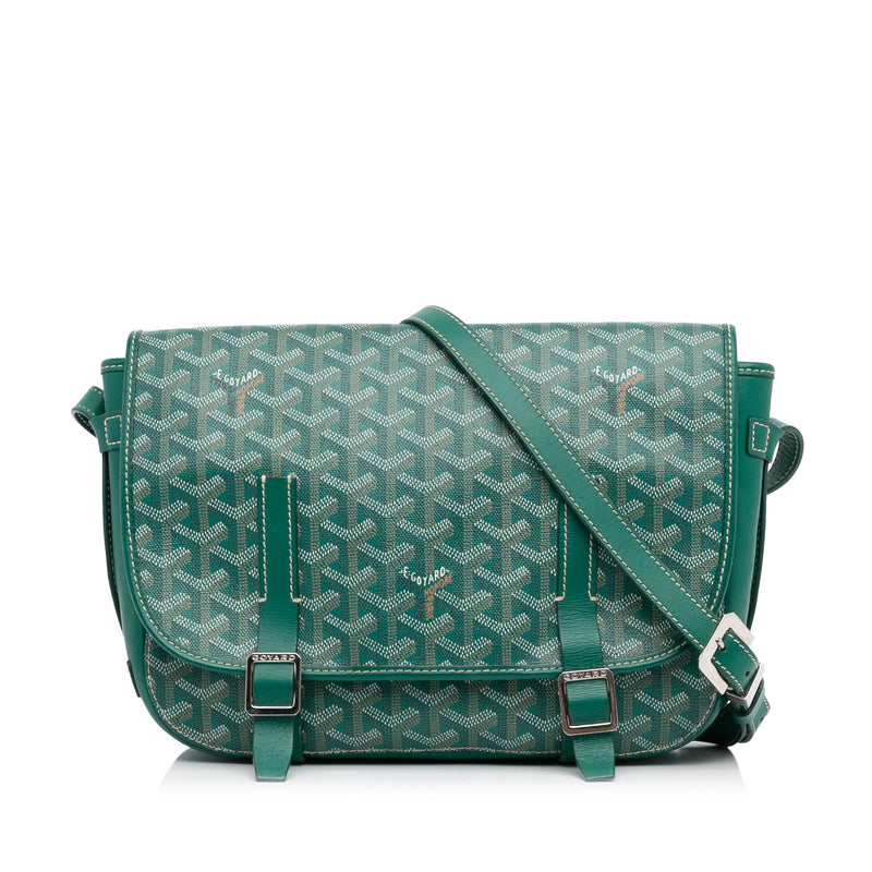 Goyard Green Goyardine Coated Canvas and Leather Belvedere PM Bag