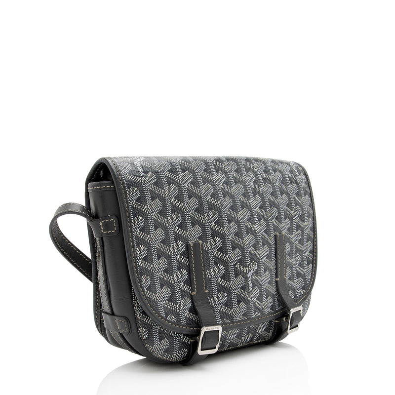 Goyard Black Chevron Print Coated Canvas Belvedere MM Bag