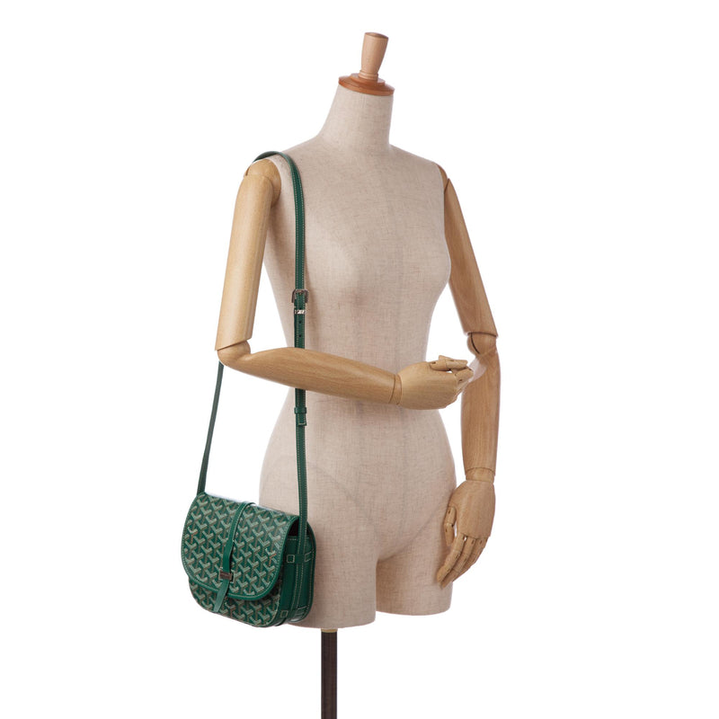 Goyard Green Goyardine Coated Canvas and Leather Belvedere PM Bag Goyard