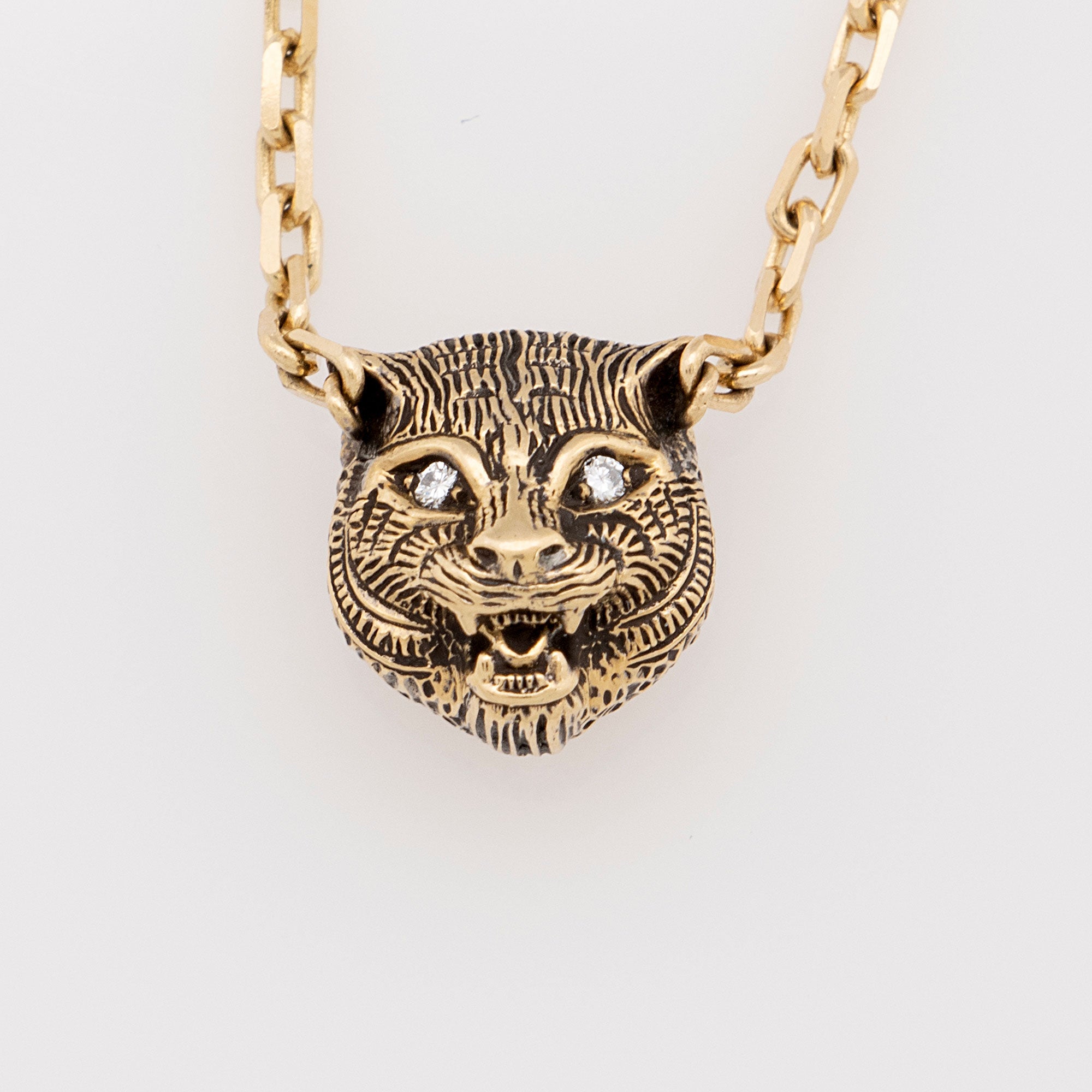 Gucci 18k Gold Diamond Onyx Le Marche Des Merveilles Feline Bracelet