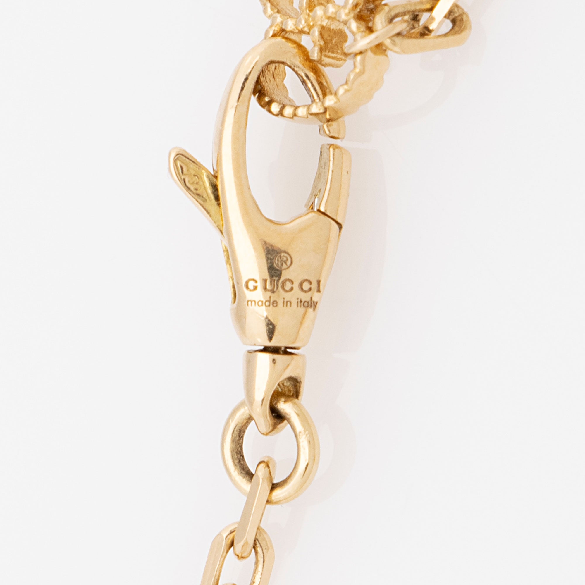 Gucci 18k Gold Diamond Onyx Le Marche Des Merveilles Feline Bracelet