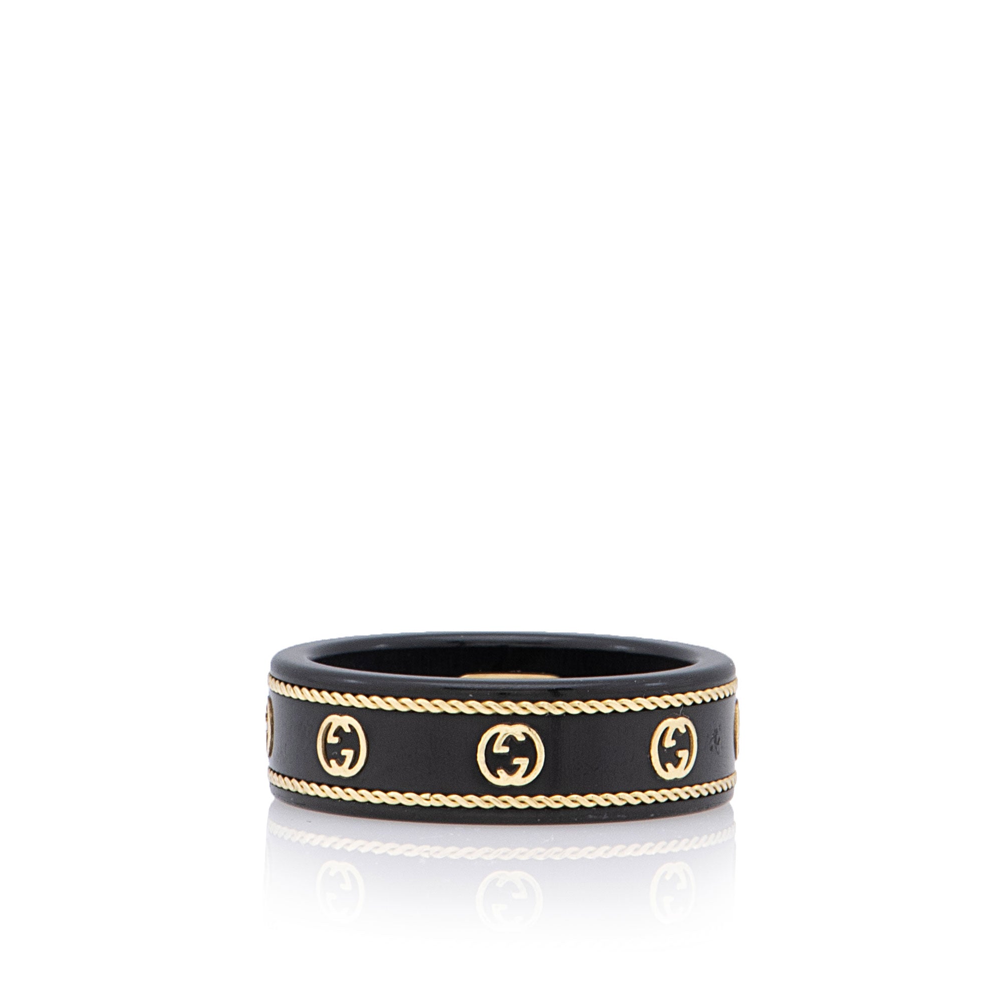 Gucci 18k Gold Interlocking G Icon Ring - Size 8 3/4