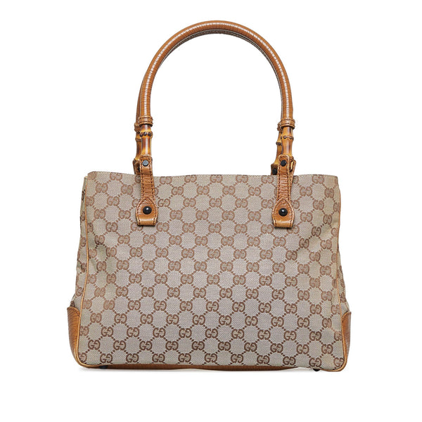 Gucci Bamboo GG Canvas Handbag (SHG-uWy0rY)