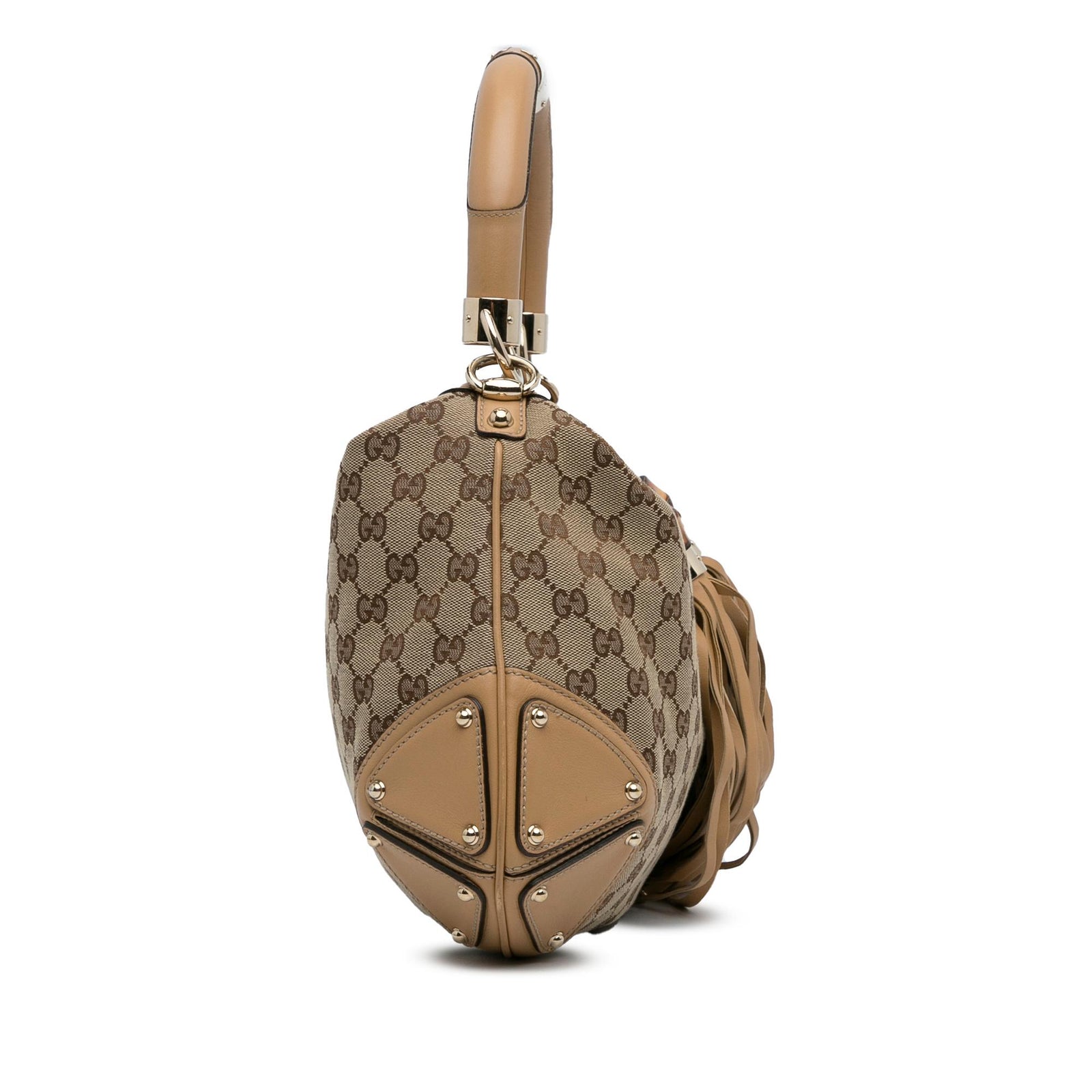 Gucci Bamboo GG Canvas Indy Hobo Bag SHG XsNWx4 LuxeDH