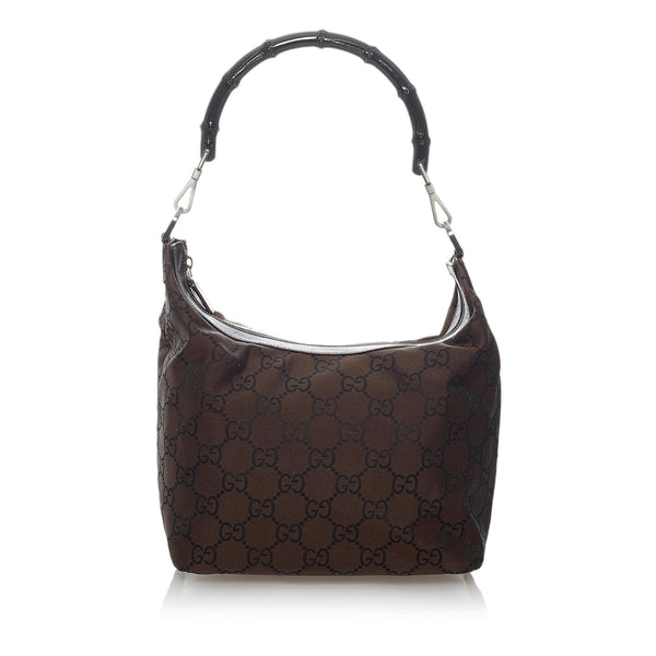 Gucci Bamboo GG Canvas Shoulder Bag (SHG-ejITql)