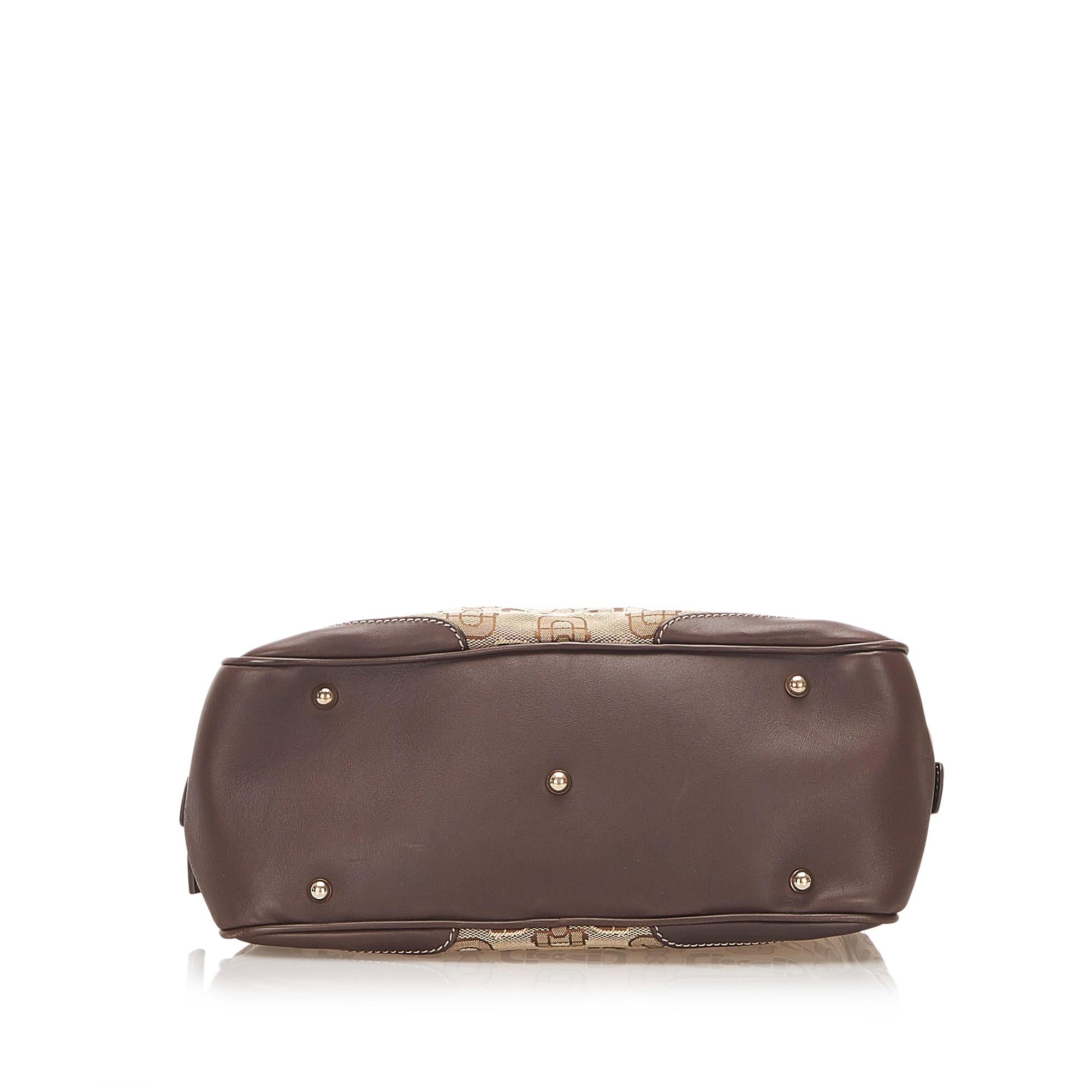 Gucci Bamboo Horsebit Canvas Handbag (SHG-31684)