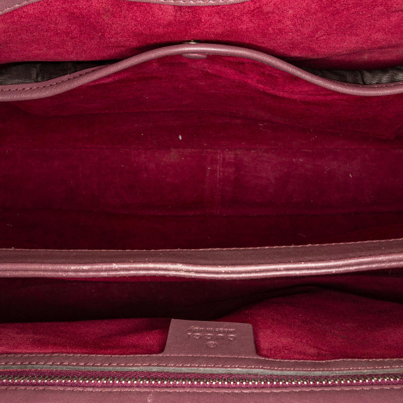 Gucci Bamboo Lady Lock Leather Handbag (SHG-OZa9ZR)