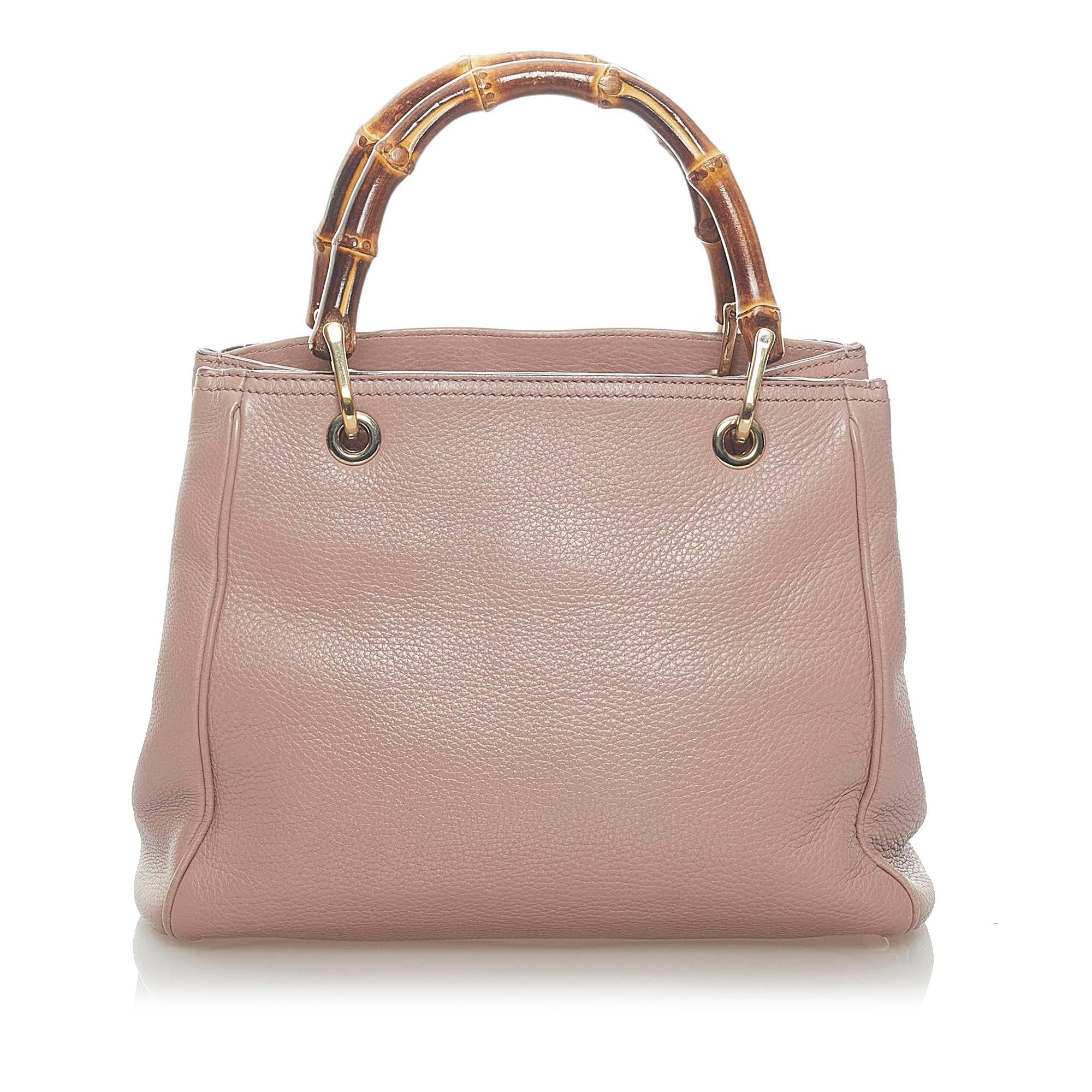 Gucci Bamboo Shopper Leather Satchel (SHG-34682)