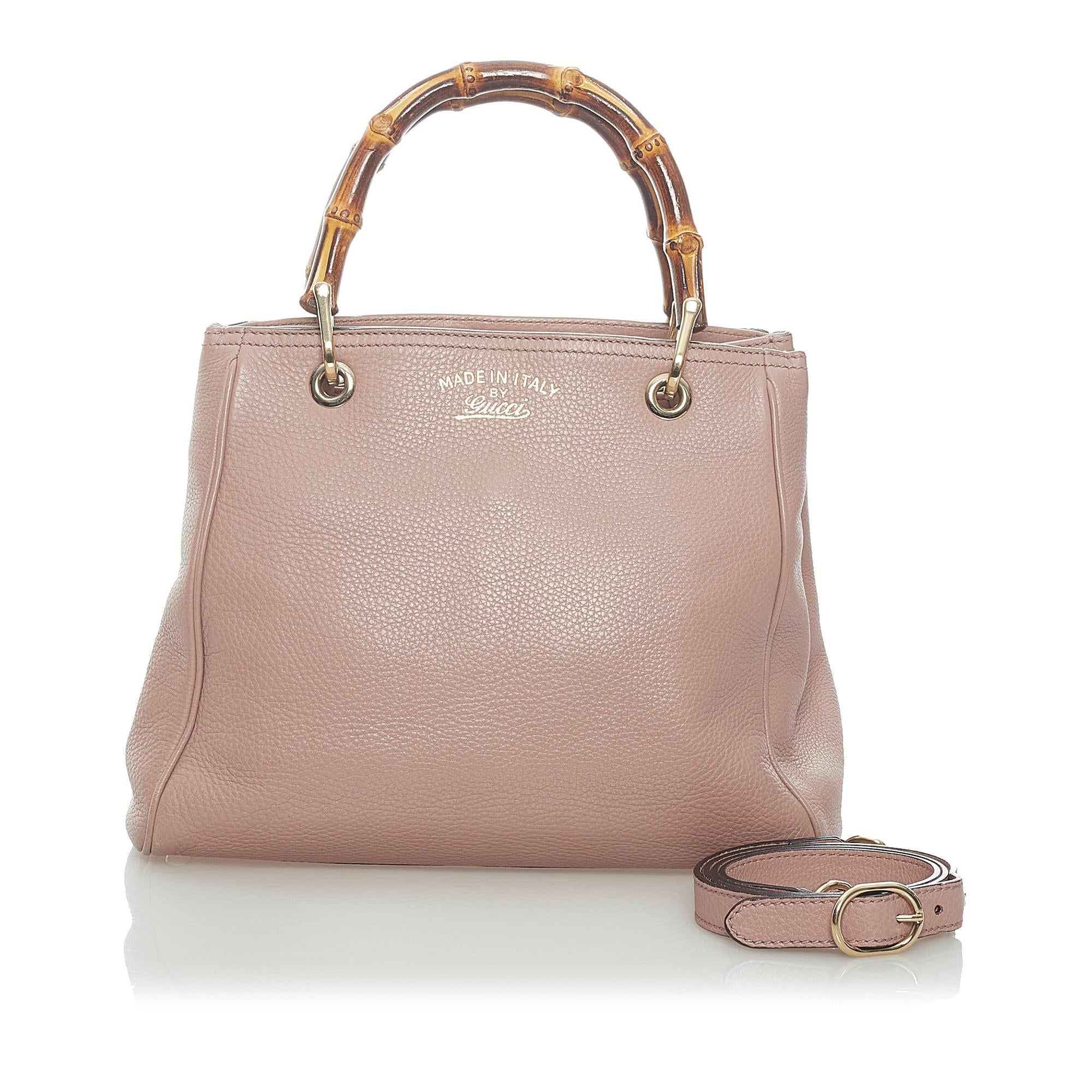 Gucci Bamboo Shopper Leather Satchel (SHG-34682)