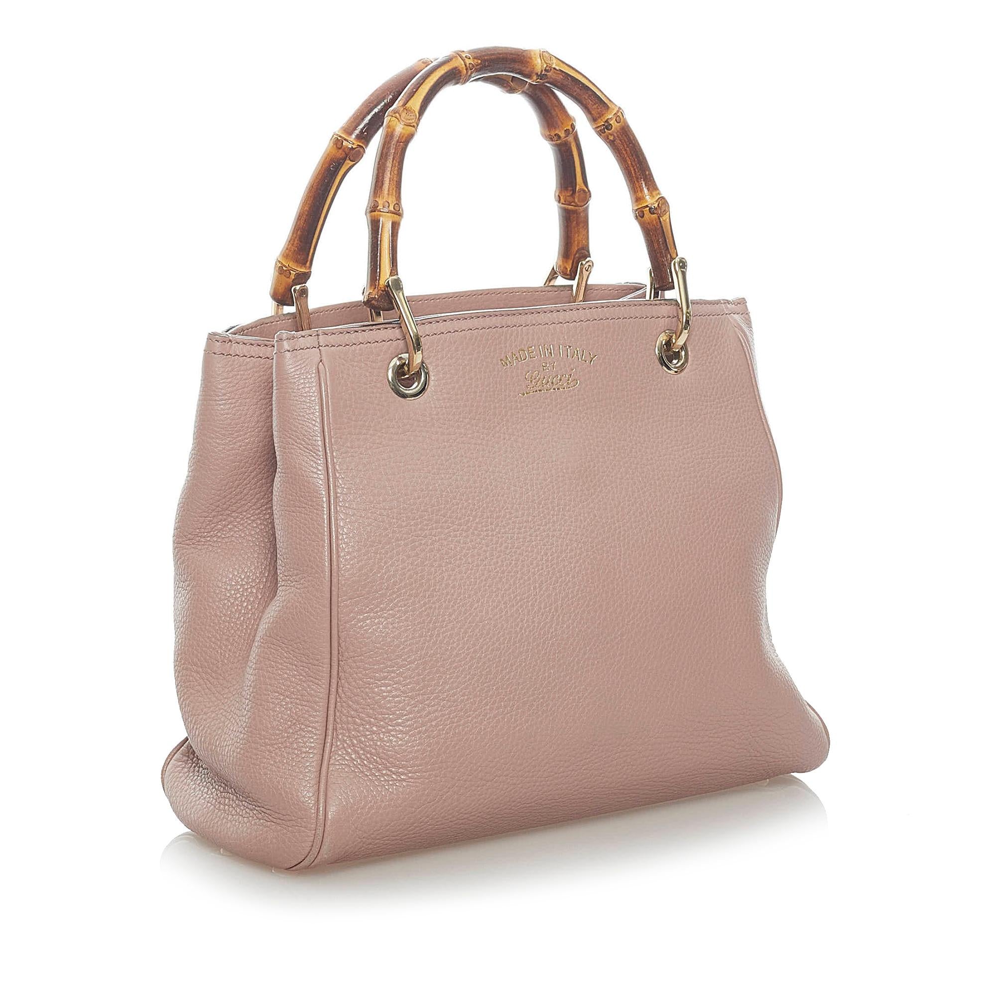 Gucci Bamboo Shopper Leather Satchel (SHG-34682)