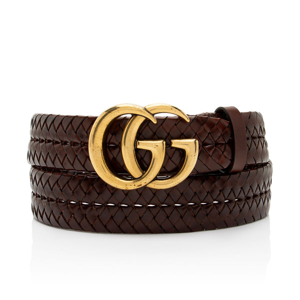 Gucci Braided Leather GG Marmont Belt - Size 38 / 97 (SHF  display picture 3