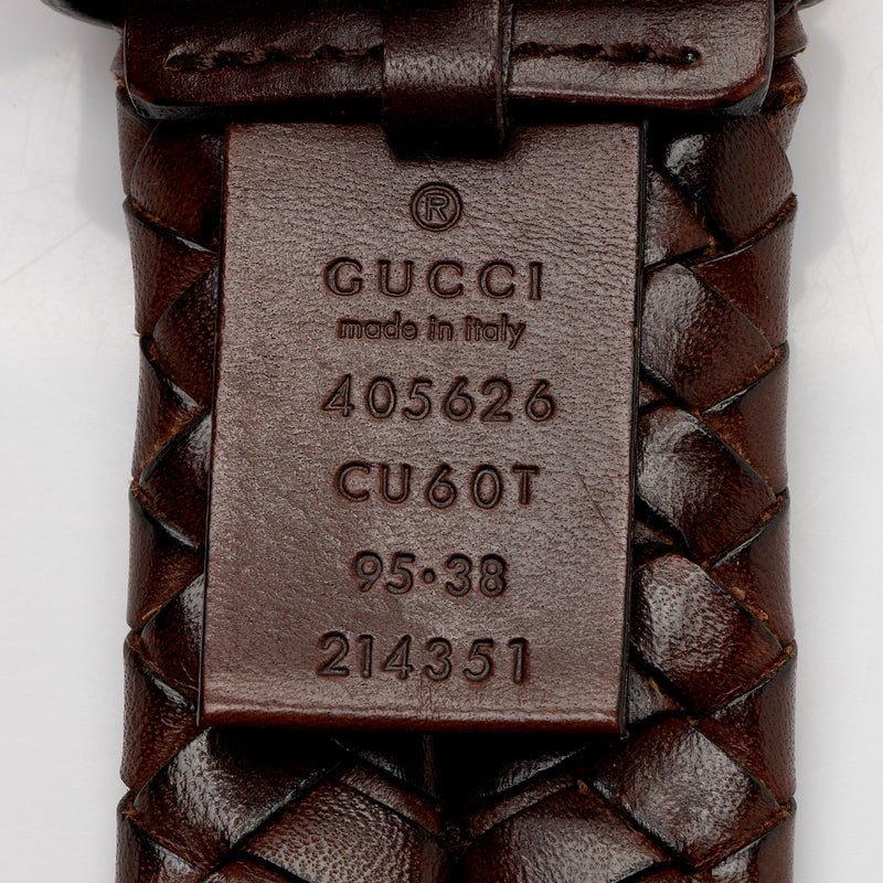 Gucci Braided Leather GG Marmont Belt - Size 38 / 97 (SHF-Ia2QCH)