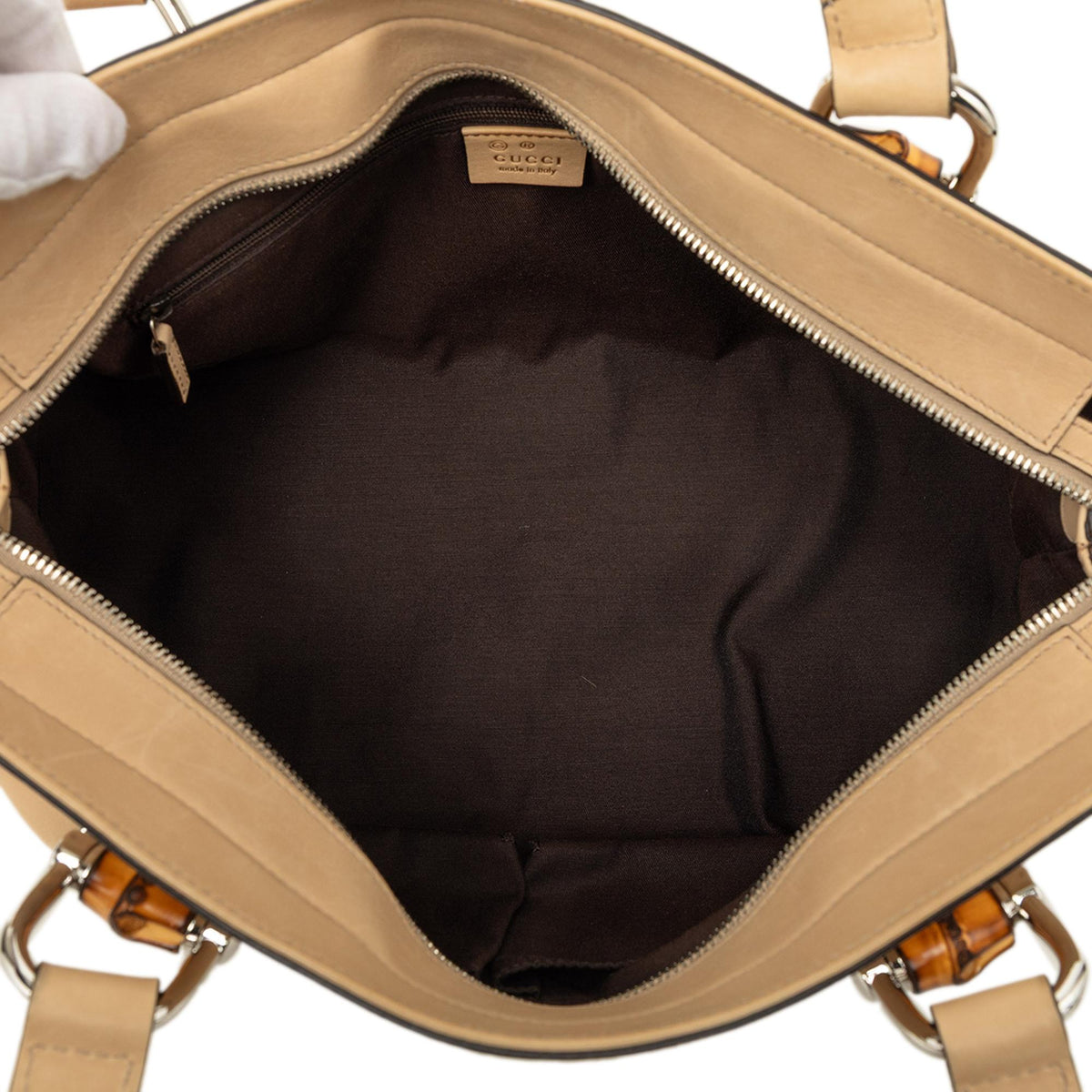 Gucci Calfskin Bamboo Bar Satchel