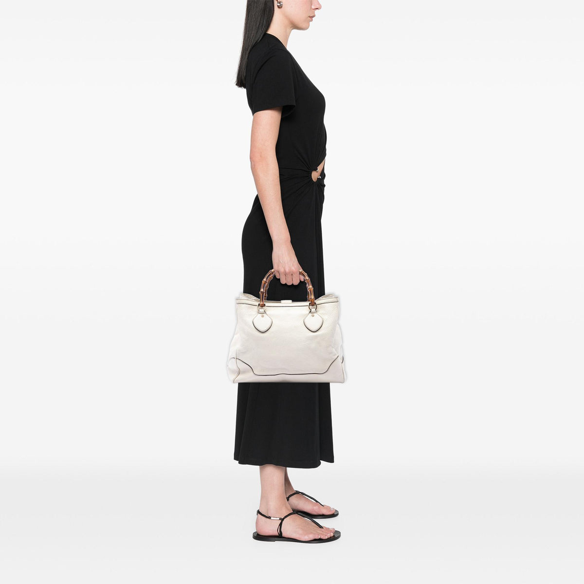 Gucci Calfskin Bamboo Diana Tote