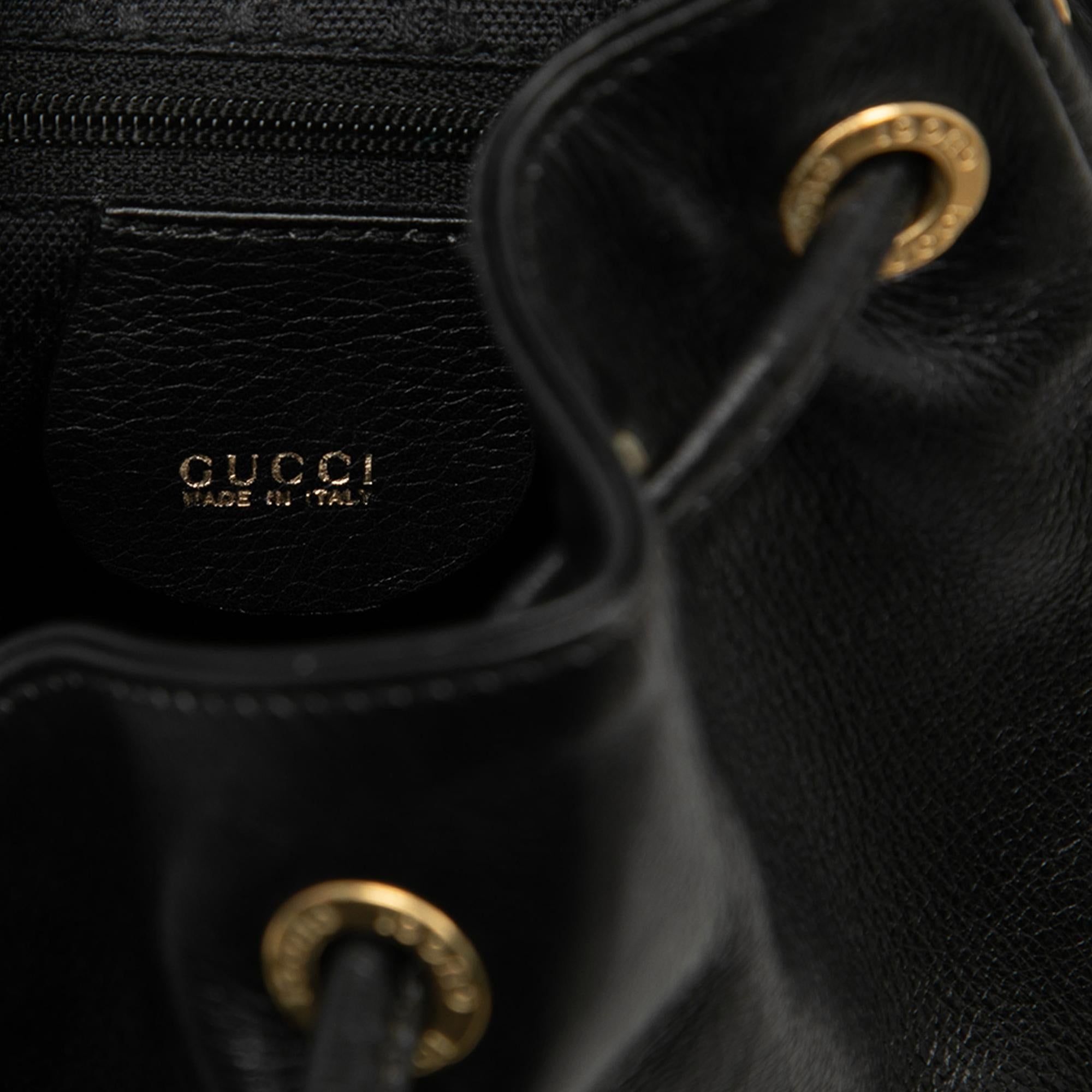 Gucci Calfskin Bamboo Drawstring Backpack