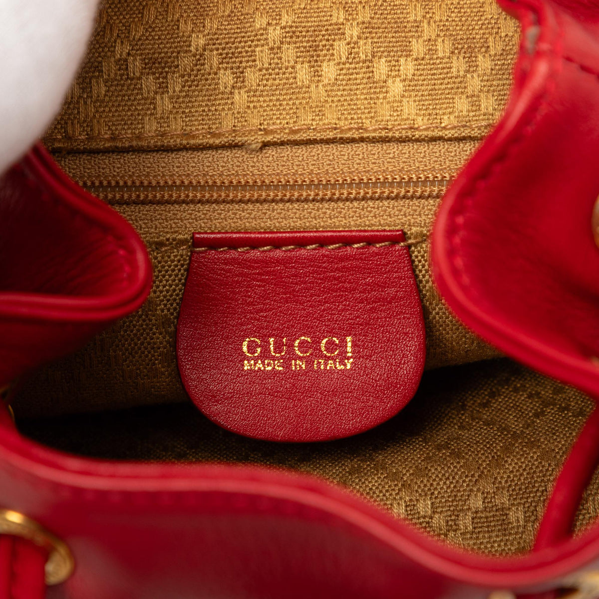 Gucci Calfskin Bamboo Drawstring Backpack